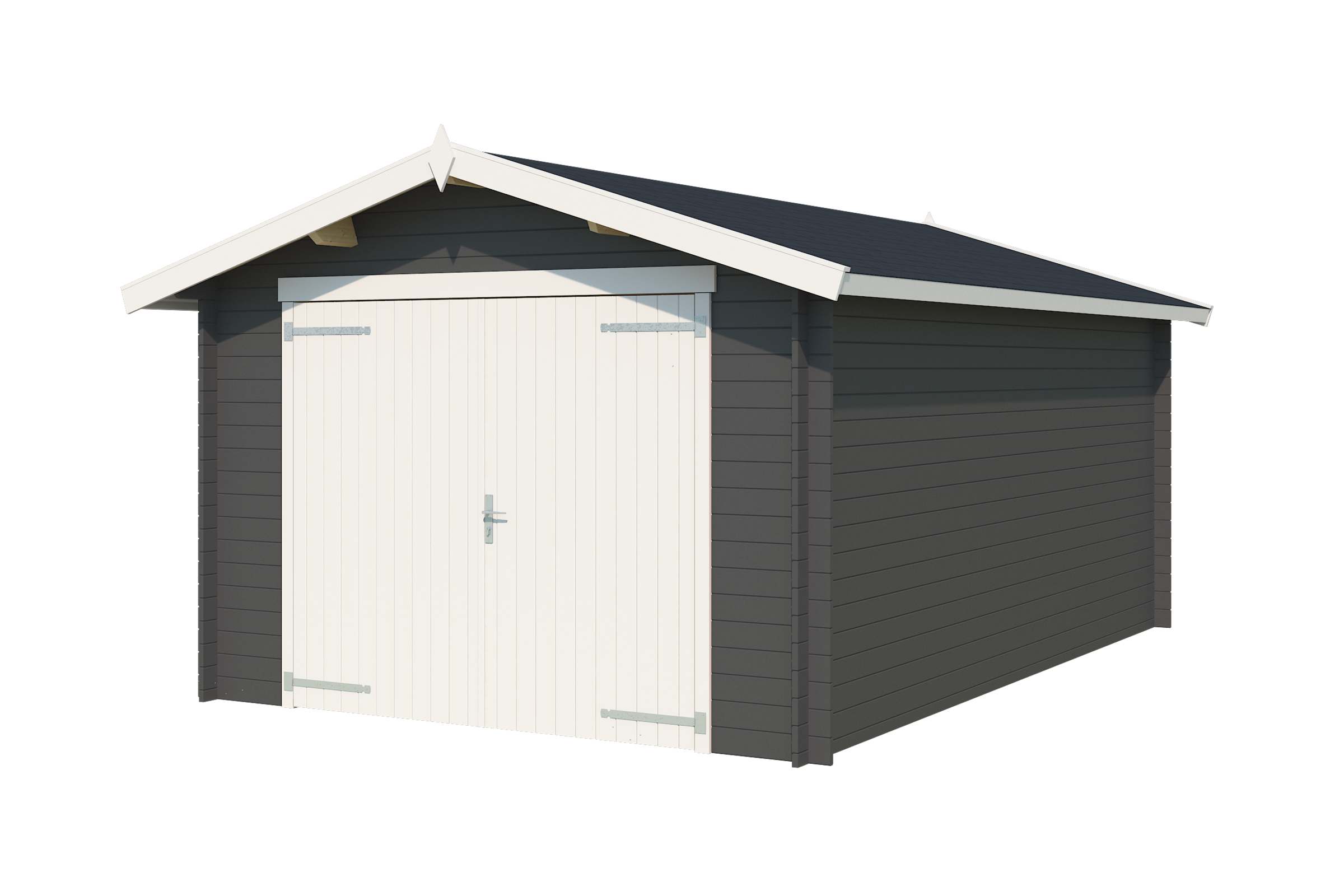 Nordic Holz Einzelcarport »MAURITIUS 34«, 229 cm, Carbongrau, breites Vollholz-Garagentor