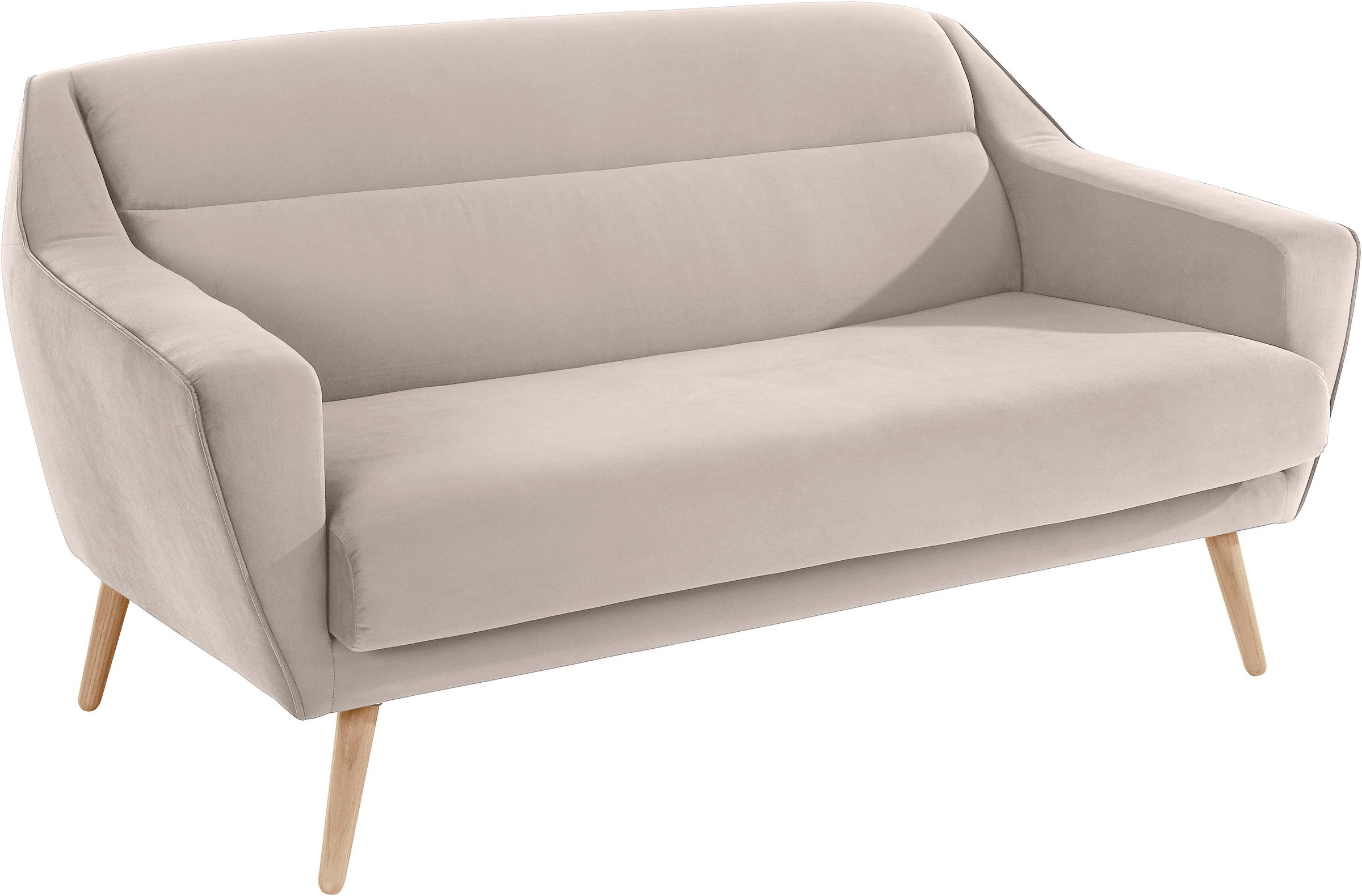 OTTO home 3-Sitzer "Bille" mit Naht im Rückenkissen und Eiche-Beinen, Desig günstig online kaufen
