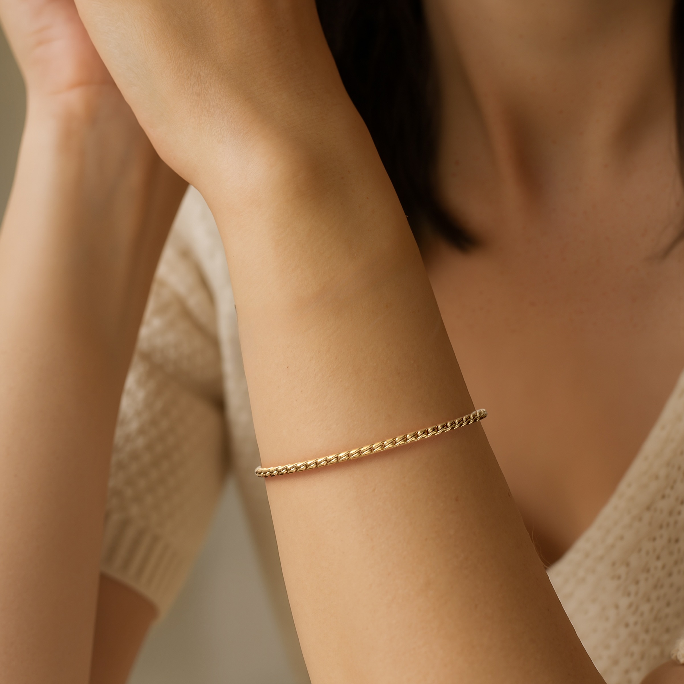 FIRETTI Twisted Stainless Steel Bracelet Yellow Gold 3