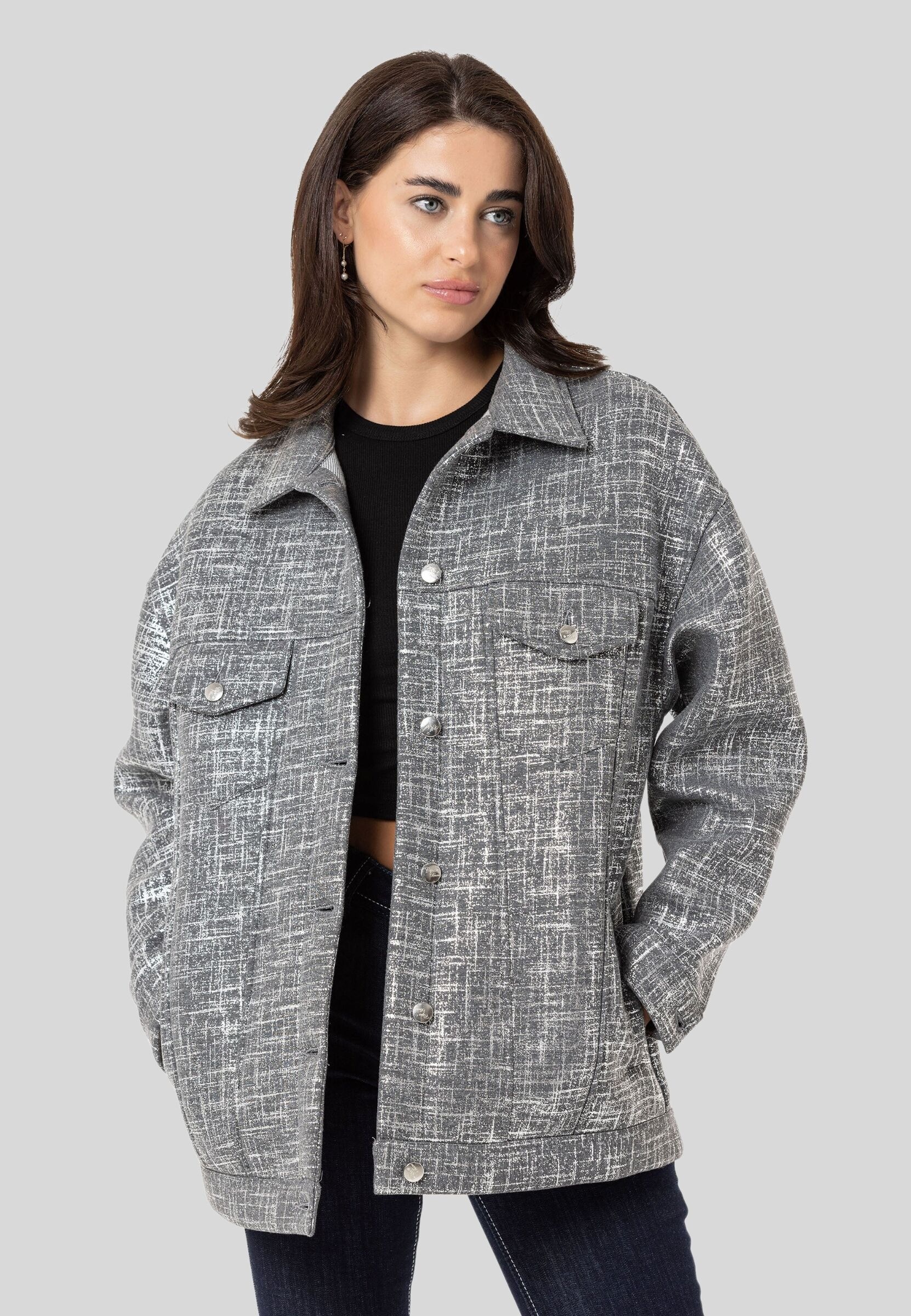 Cipo & Baxx Outdoorjacke »Jacken«, ohne Kapuze, mit grafischem Design