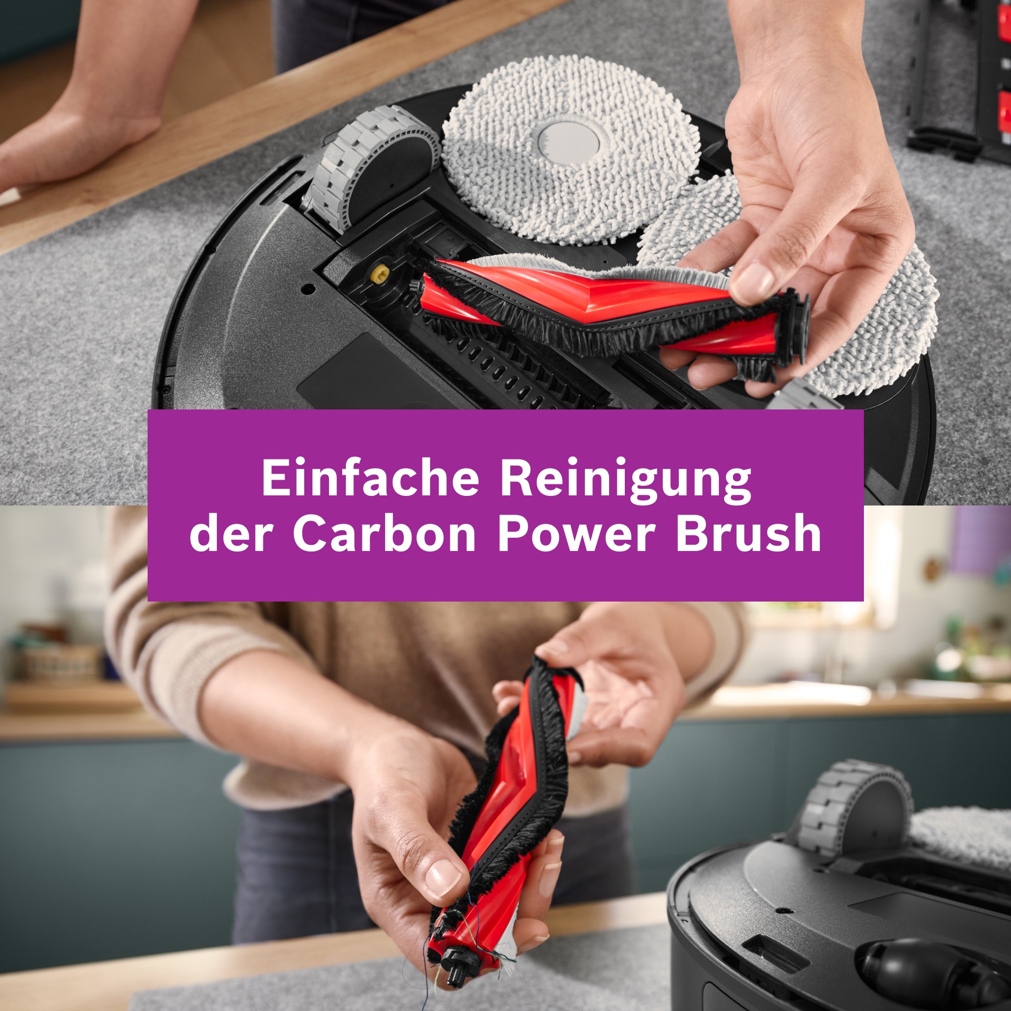 BOSCH Saugroboter »Spotless Max Cam BCRDW3BX, rotierende Wischpads, 70°C Selbstreinigung«, Datensicherheit, 11.000 Pa Saugkraft, Absaugstation, Kamera