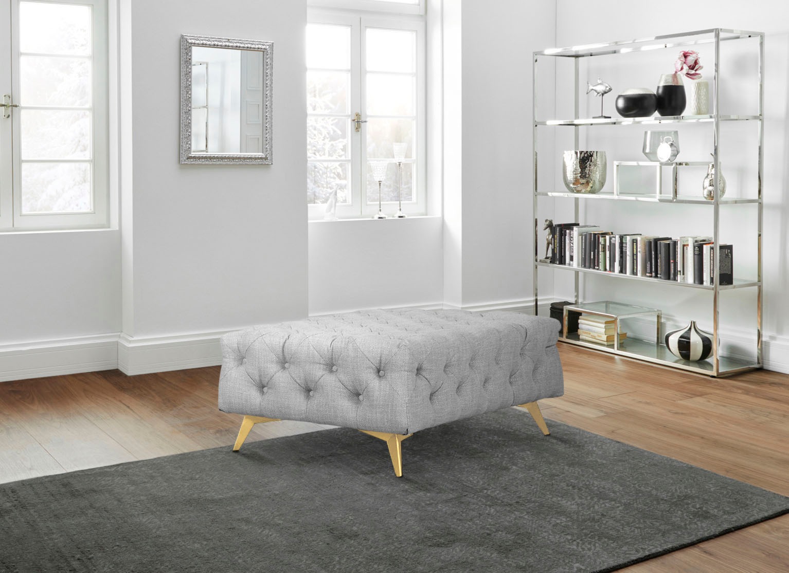 Home affaire Polsterhocker "Glynis" aufwändige Knopfheftung, moderne Cheste günstig online kaufen