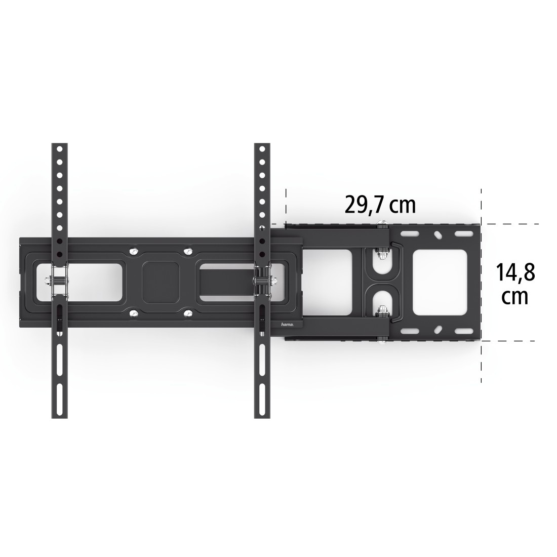 Hama TV-Wandhalterung »Wand Halterung universal für Fernseher, 32 43 50 55 65 Zoll, bis 35 kg«, bis 165 cm Zoll, ausziehbar, schwenkbar, neigbar, einfache Montage, TV Halter bis 65"
