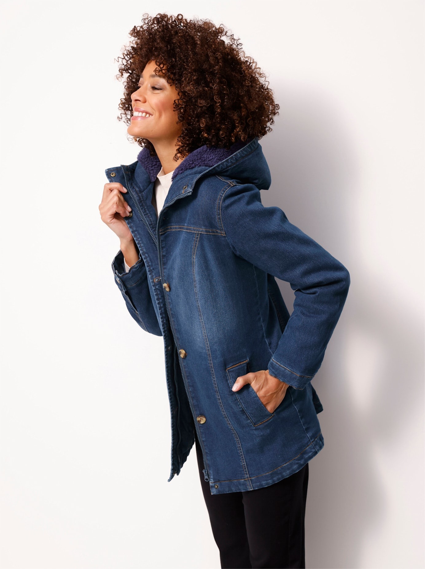 Classic Basics Jeansjacke, mit Kapuze