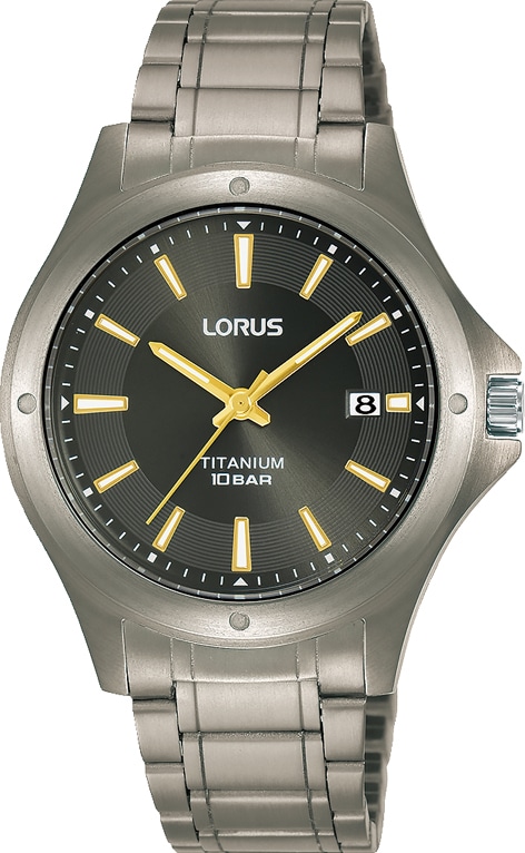 LORUS Quarzuhr »RG867CX9«, Armbanduhr, Herrenuhr, Damenuhr, Datum, Titan, bis 10 bar wasserdicht