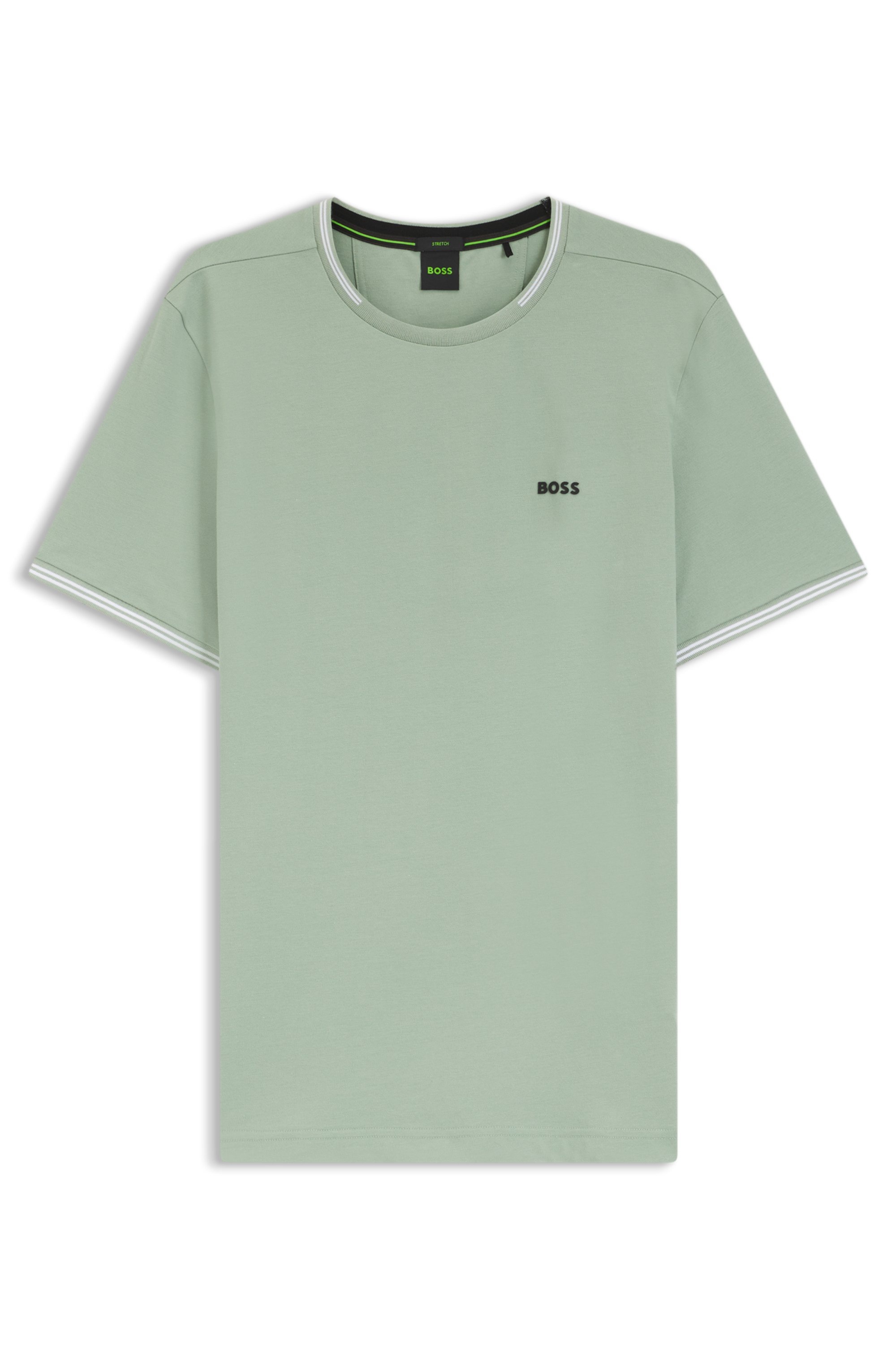 T-Shirt BOSS GREEN "Taul", Herren, Gr. XXL, open grün359, Single Jersey, Obermaterial: 92% Baumwolle, 8% Elasthan, regular fit normal, Rundhals, Rippbündchen, Shirts T-Shirt, aus softem Stretch-Baumwoll-Piqué, Regular Fit, Kühlend 3