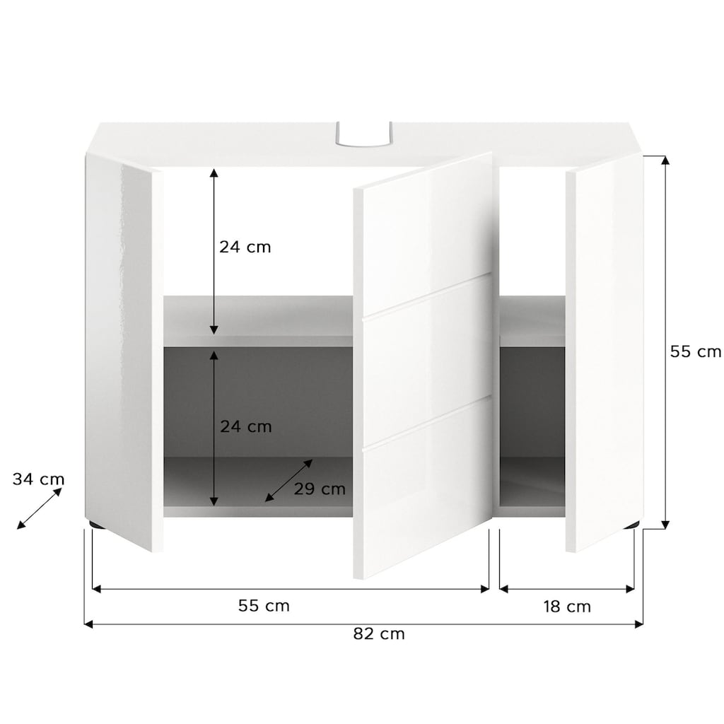 welltime Waschbeckenunterschrank, (1 St.)