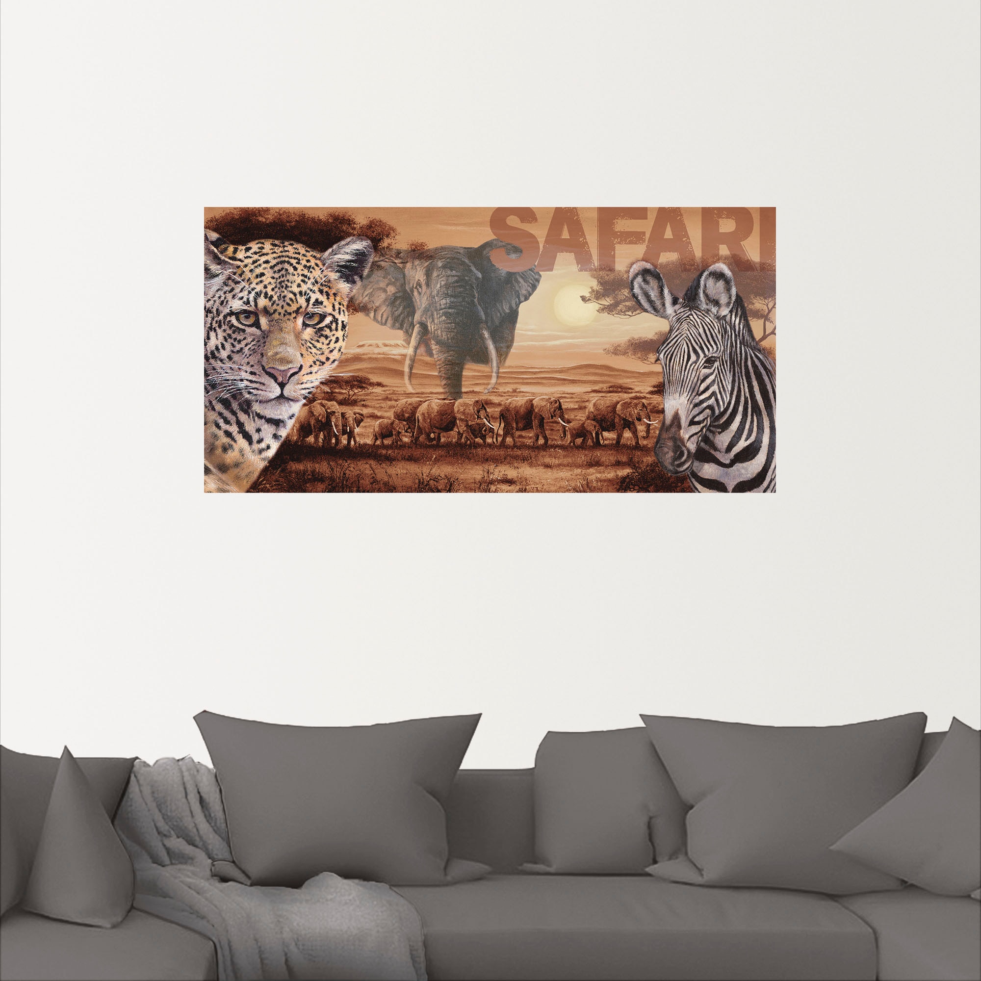 Artland Wandbild »Safari«, Wildtiere, (1 St.), als Alubild, Outdoorbild, Leinwandbild, Wandaufkleber, versch. Größen