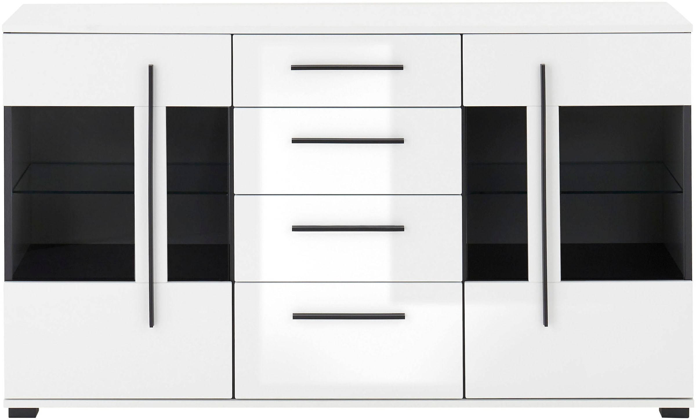 INOSIGN Sideboard »Cantara, moderner Schrank, Kommode in Eiche Evoke oder weiß«, schwarze Stangengriffe, ausreichend Stauraum, vielseitig einsetzbar