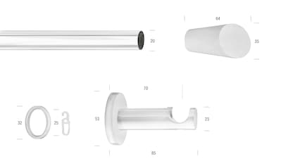 Gardinenstange »WHITE«, 1 läufig-läufig, Wunschmaßlänge