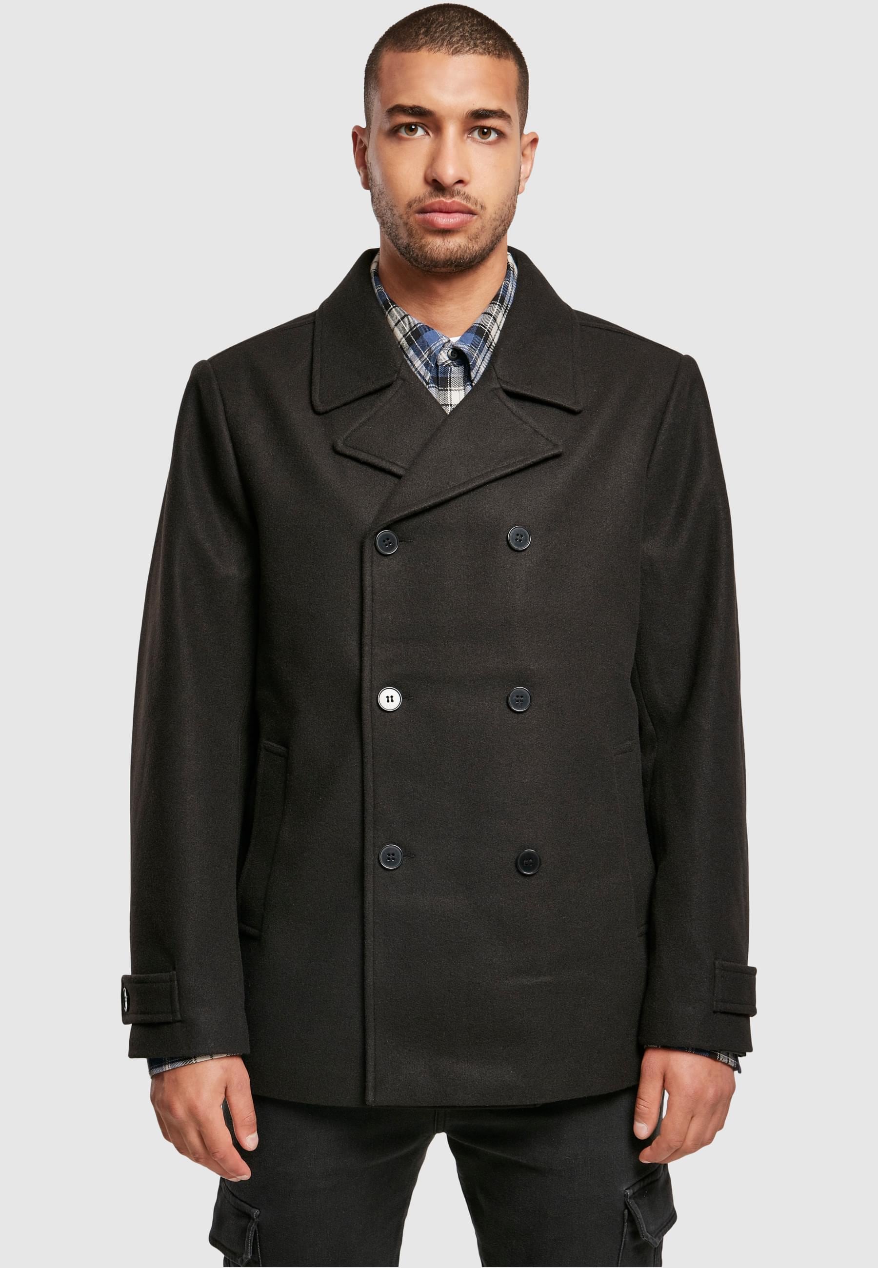 URBAN CLASSICS Allwetterjacke »Urban Classics Herren Classic Pea Coat«, (1 St.), ohne Kapuze
