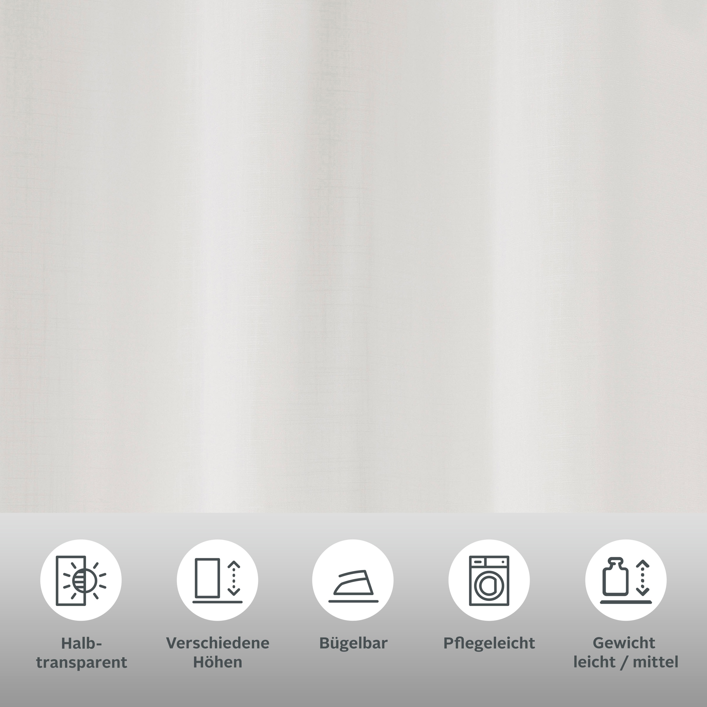 Thumbnail - Home affaire Collection Vorhang "Linsdorf" Ösen 1 Stk. tlg. Leinenstruktur, halbtransparent