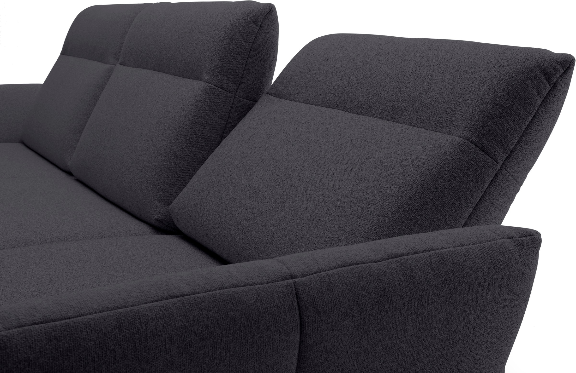 Creation BY ROLF BENZ Ecksofa »CR.460«, Sockel in Nussbaum, Winkelfüße in Umbragrau, Breite 298 cm