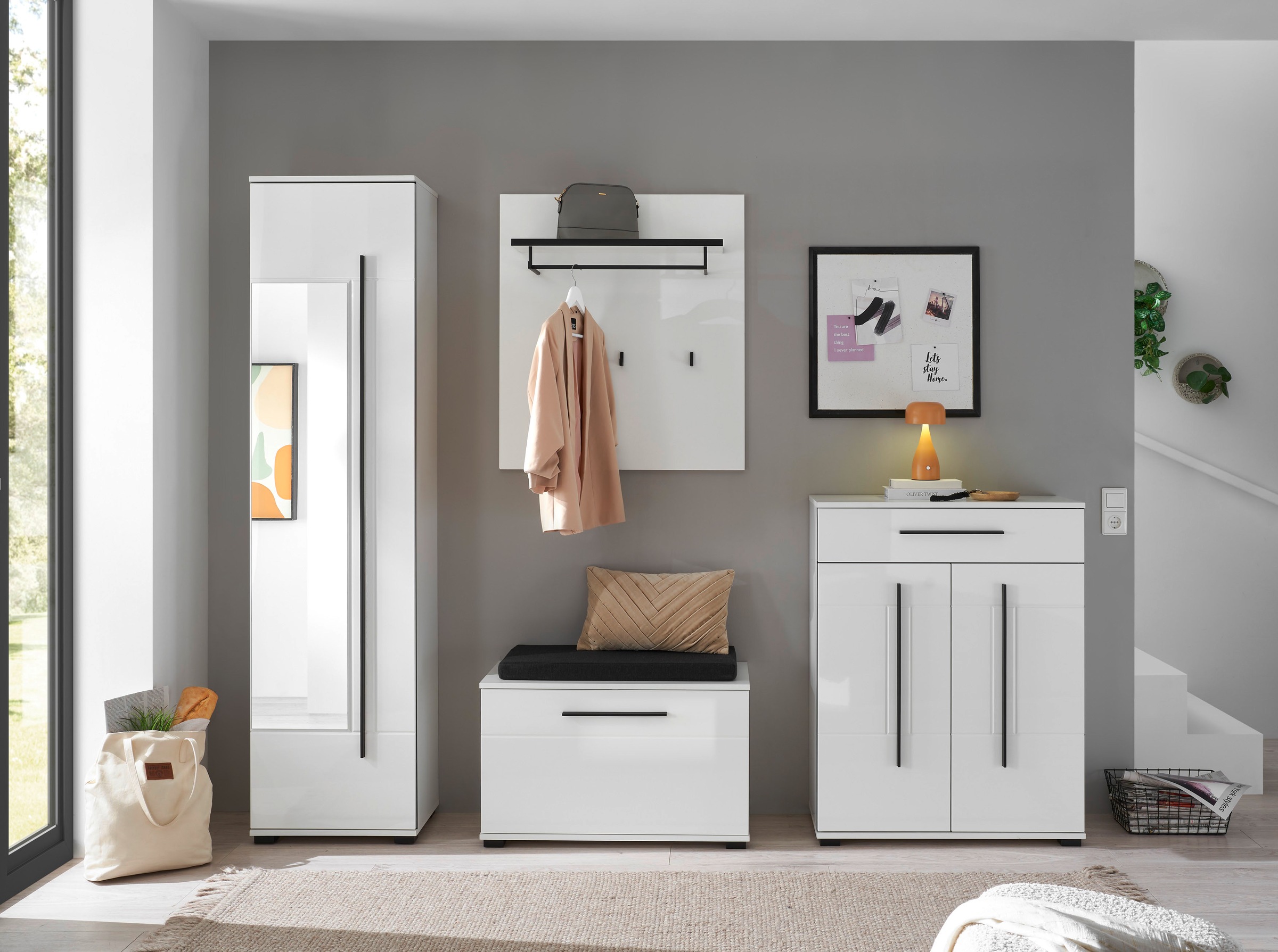 Home affaire Garderoben-Set »Cantara, moderne Garderobe, Komplettset mit viel Stauraum« Komplett-Set, 4 Stk. tlg.