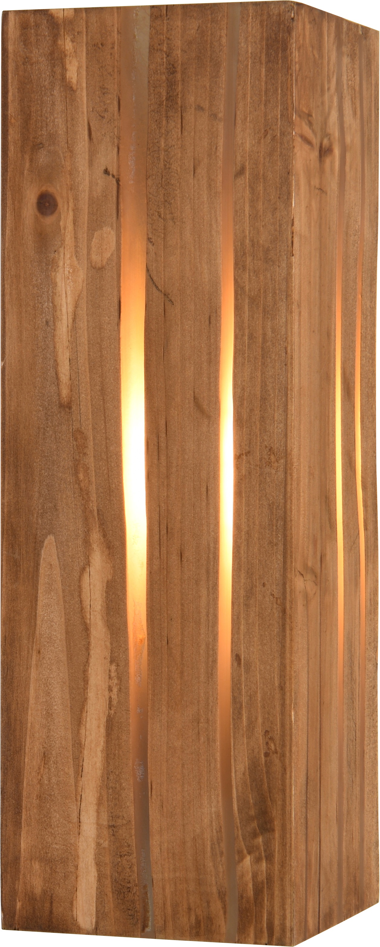 TRIO Leuchten Wandleuchte »KARUNI, Wandlampe mit Holz Schirm naturbelassen, indirektes Licht« E14 1 Stk. warmweiß - kaltweiß exkl 1x E14 max 10W, Holz Wandleuchte mit Lichteffekten am Schirm