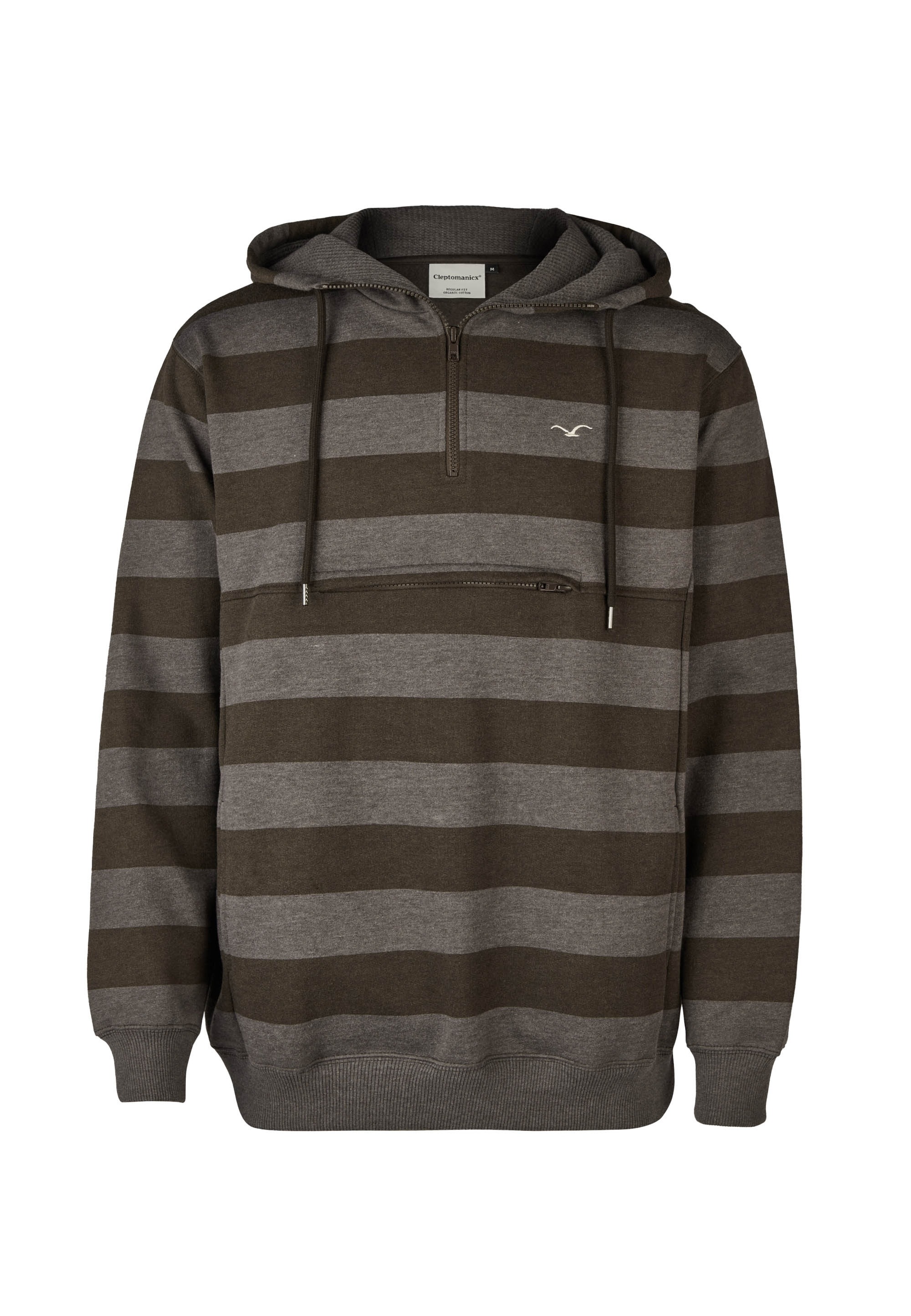 Cleptomanicx Kapuzensweatshirt »Hooded Stripe«, mit praktischem Half-Zip