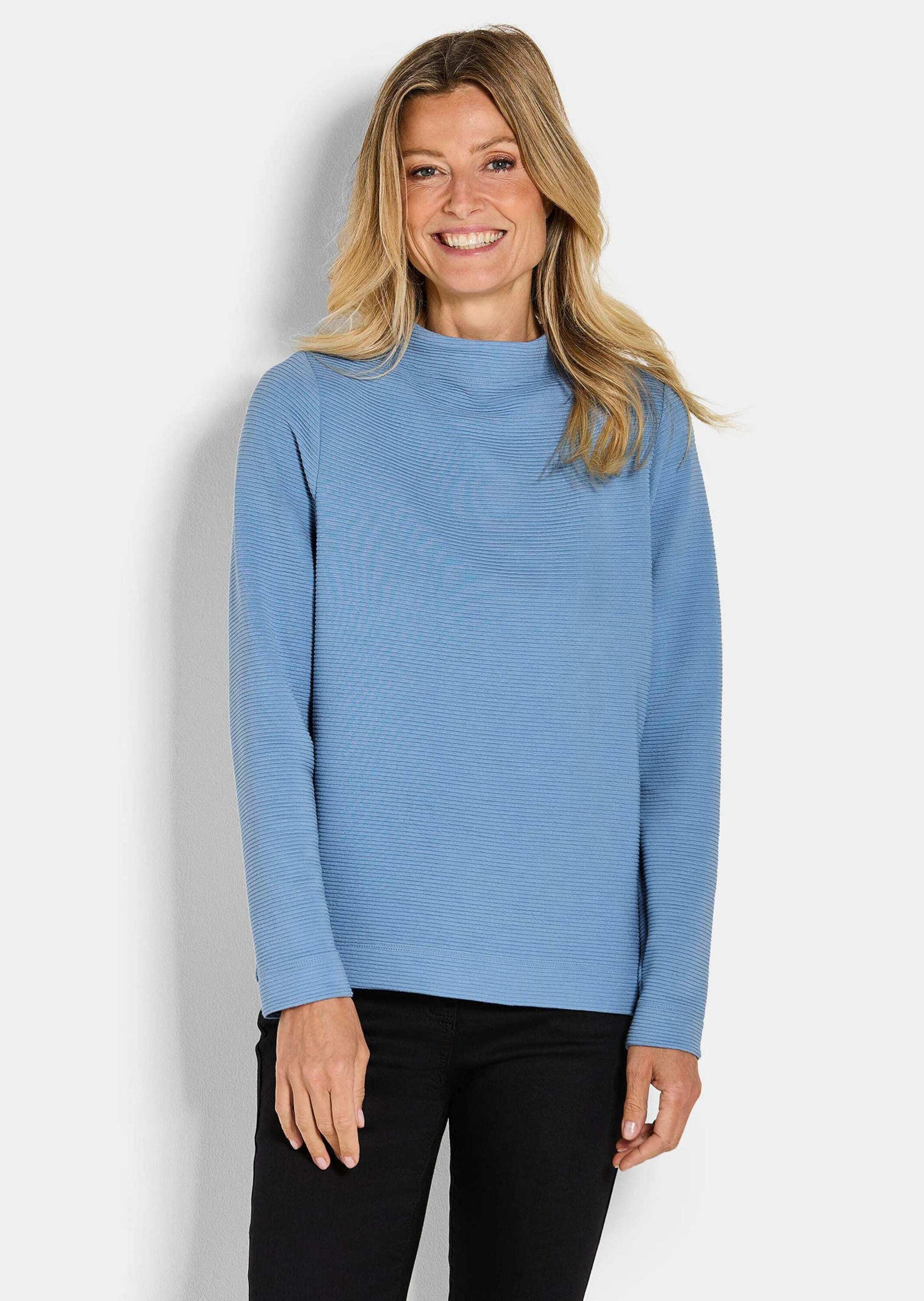 GOLDNER Rundhalspullover »Kurzgröße Ottoman-Sweatshirt mit Turtleneck«