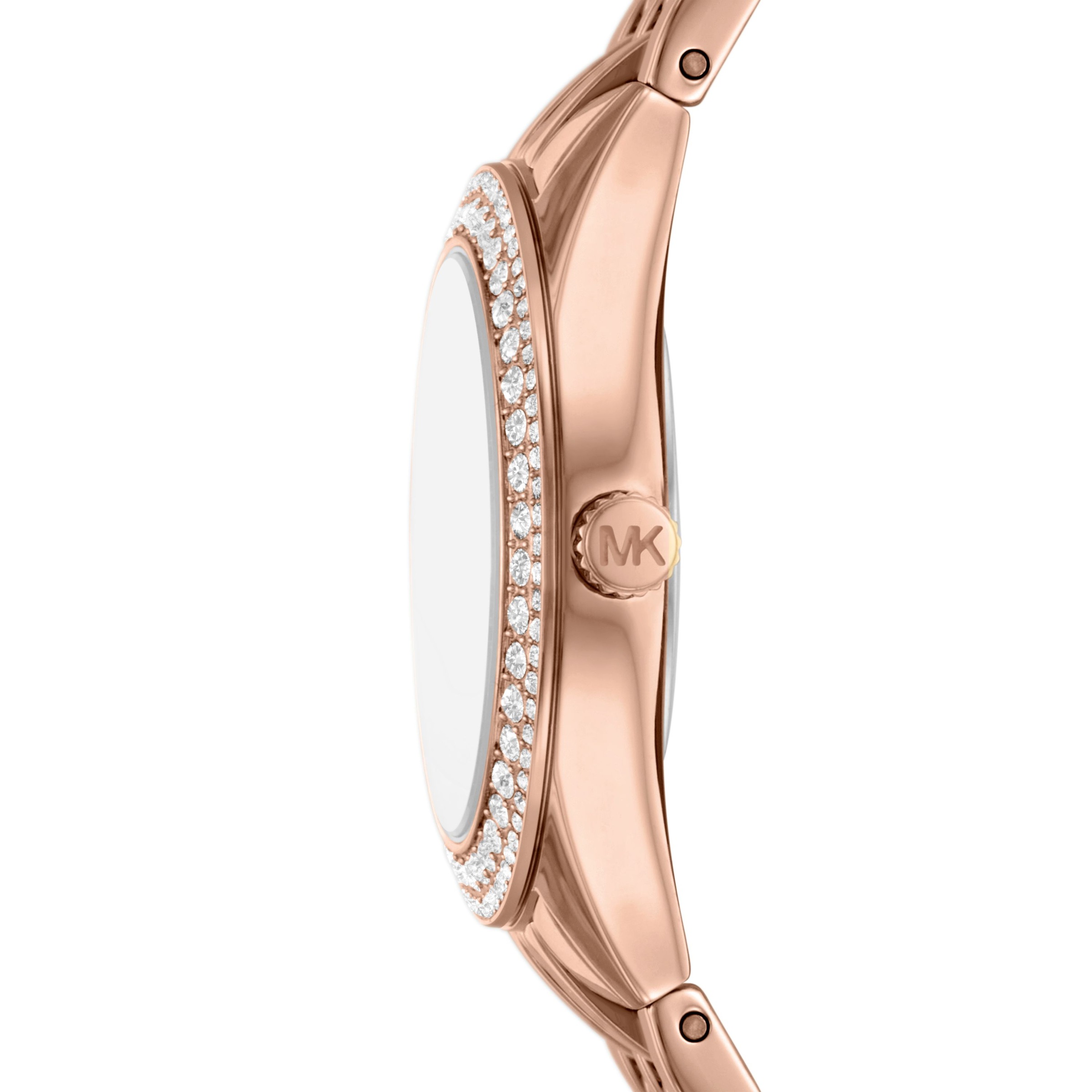 MICHAEL KORS Quarzuhr »Harlowe« Armbanduhr, Edelstahlarmband, analog, Glassteine