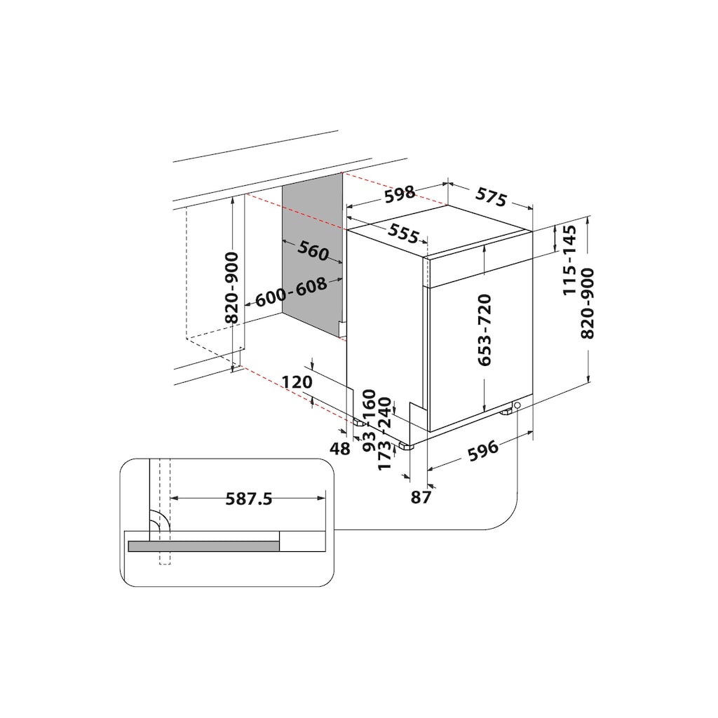 Privileg teilintegrierbarer Geschirrspüler »POB ECO D541 X«, POB ECO D541 X, 14 Maßgedecke