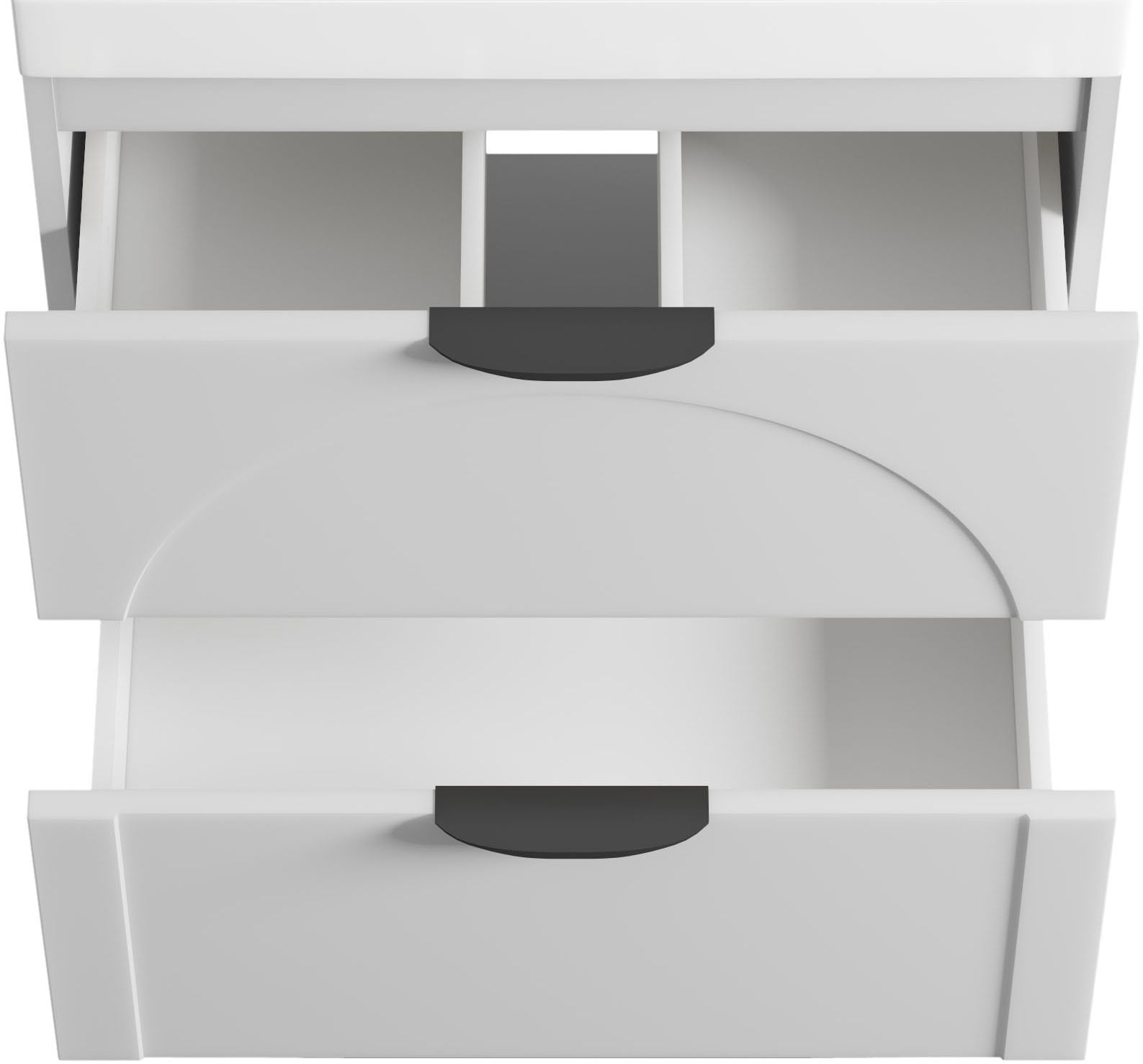 welltime Waschtisch »FLOW CIRCLE mit Waschbecken, Breite 60 oder 80cm, modernes Design« Schrank mit 2 Schubladen, Soft-Close-Function, in 2 Breiten erhältlich