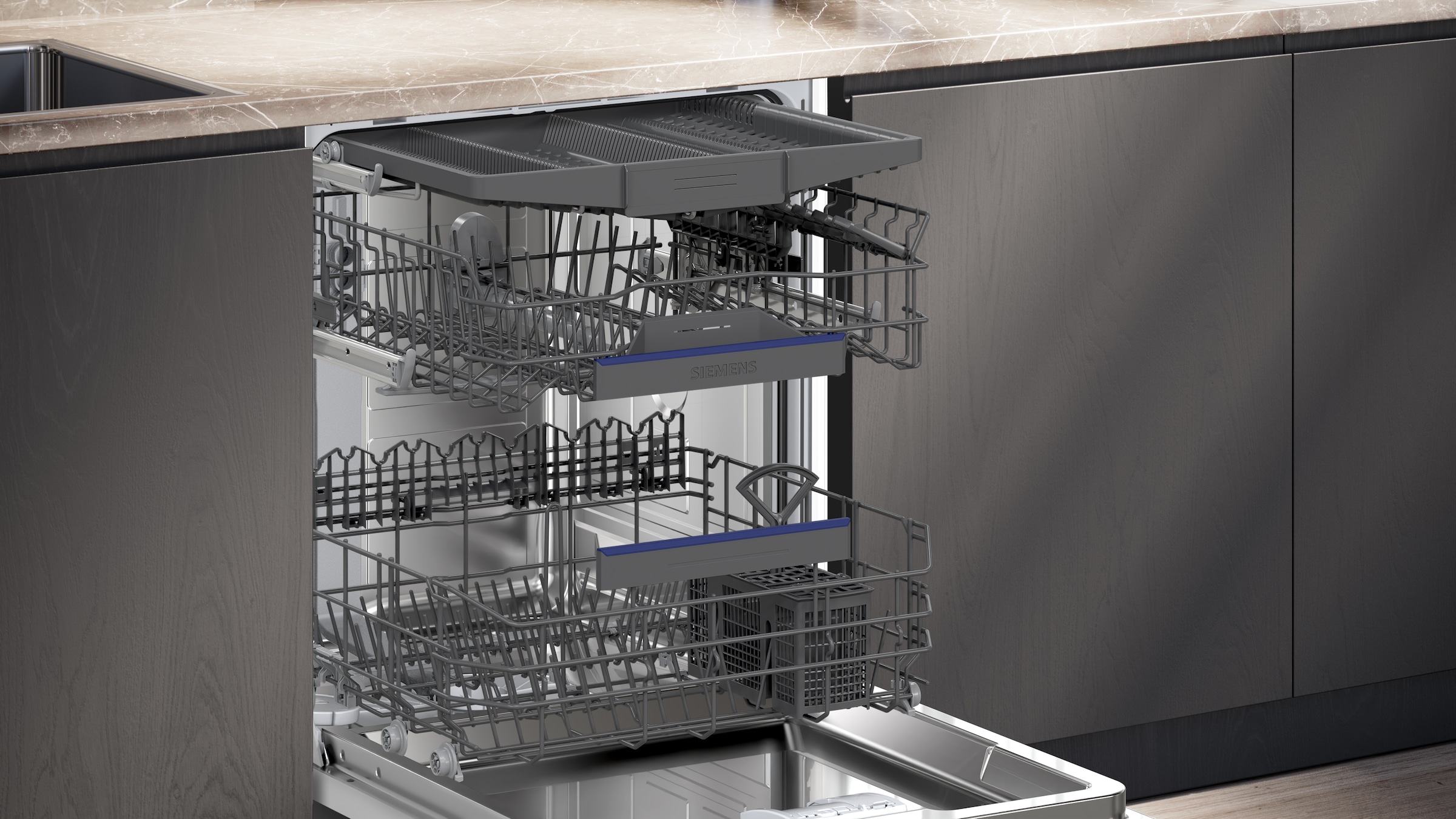 SIEMENS Unterbaugeschirrspüler iQ500 »SN15EC06CS« 14 tlg. Maßgedecke
