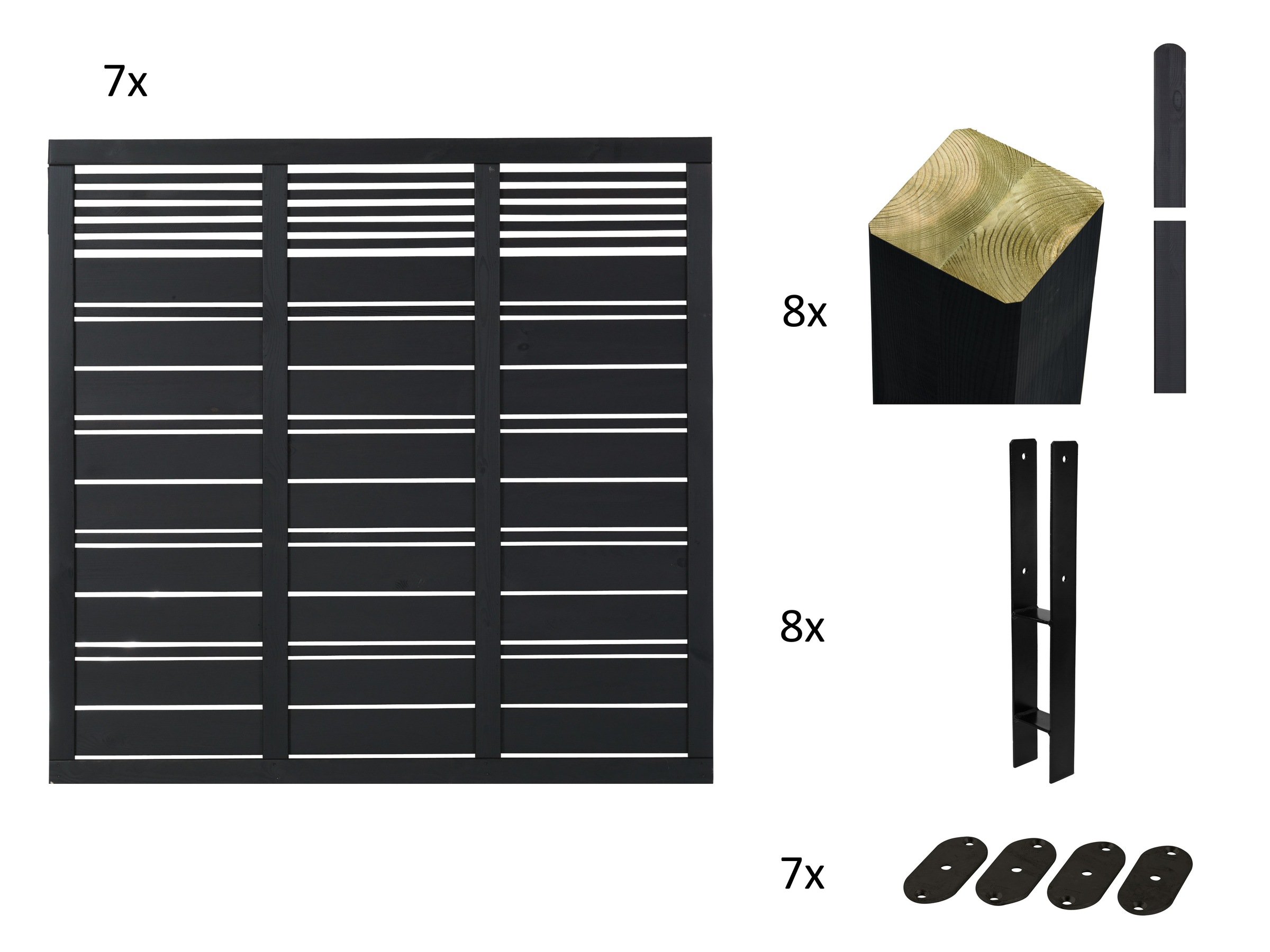 Thumbnail - PLUS Sichtschutzelement "Silence" Höhe: 170 cm, Gesamtlänge 5,64 bis 13,04 m, zum Einbetonieren