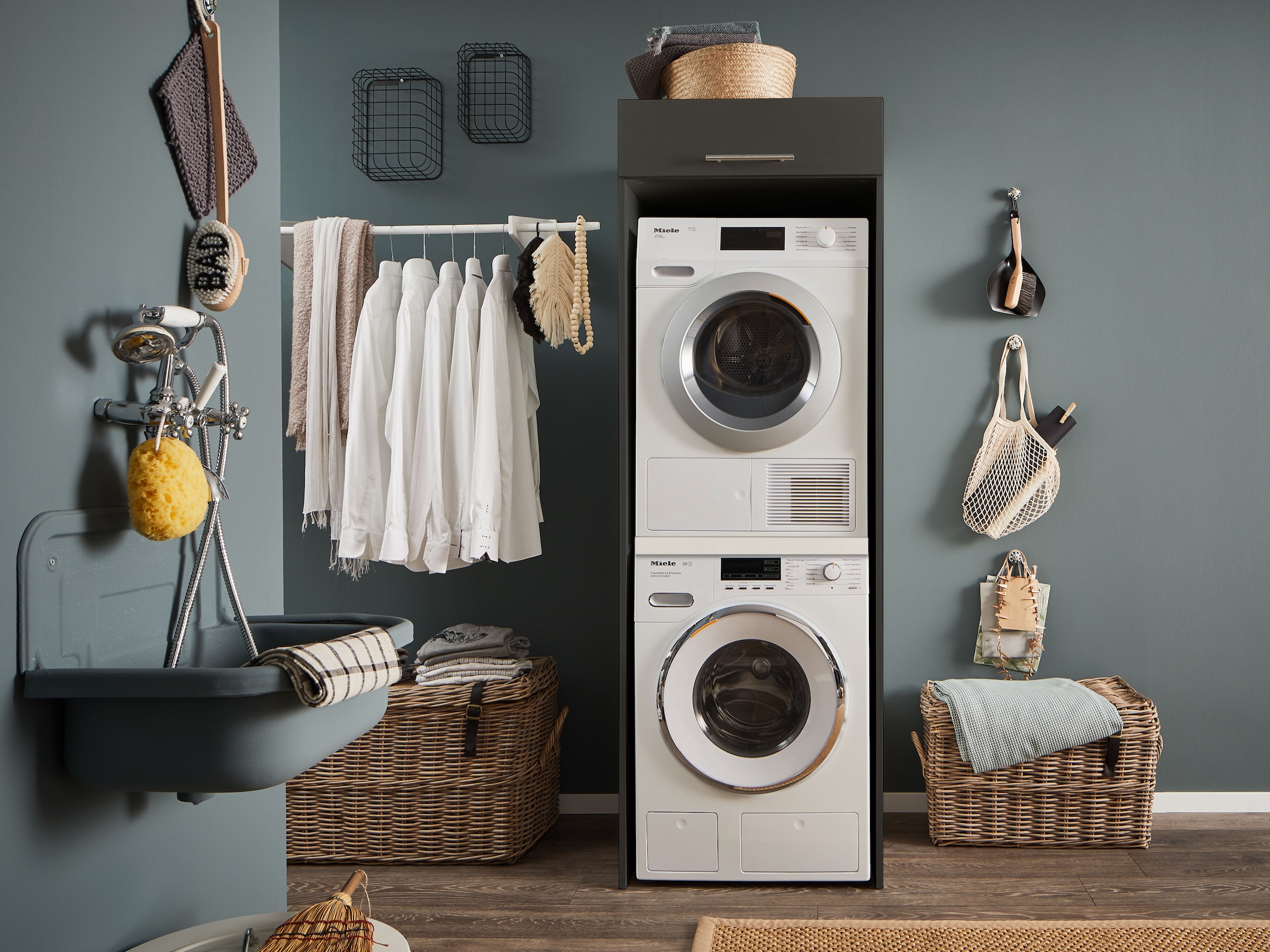 Laundreezy Waschmaschinenumbauschrank »LAUNDREEZY LDL« Topseller, Breite 67,5 cm, höhenverstellbare Füße, Soft-Close