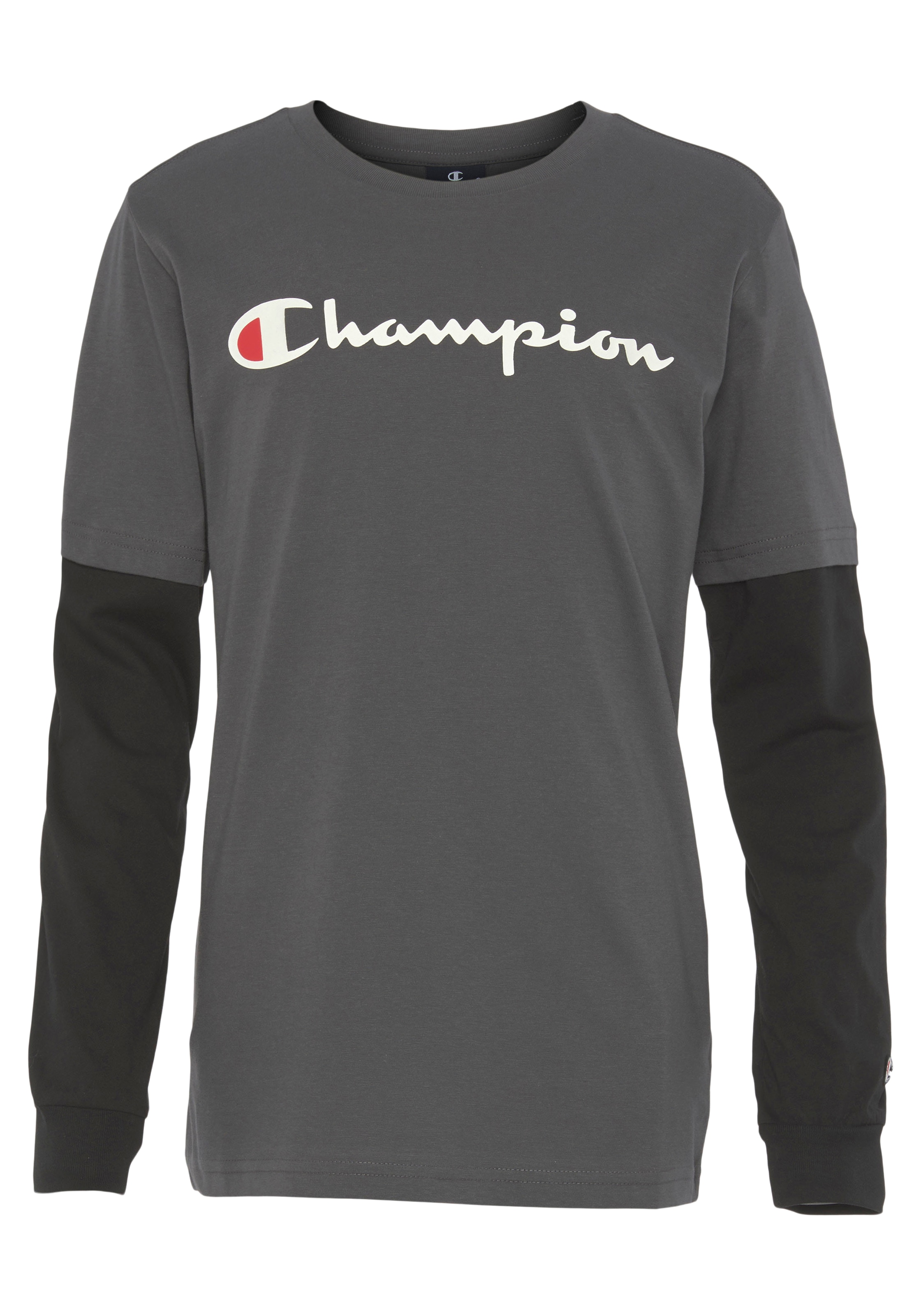 Champion Langarmshirt »Classic Long | Kinder« BAUR - auf Sleeve Raten für Logo large