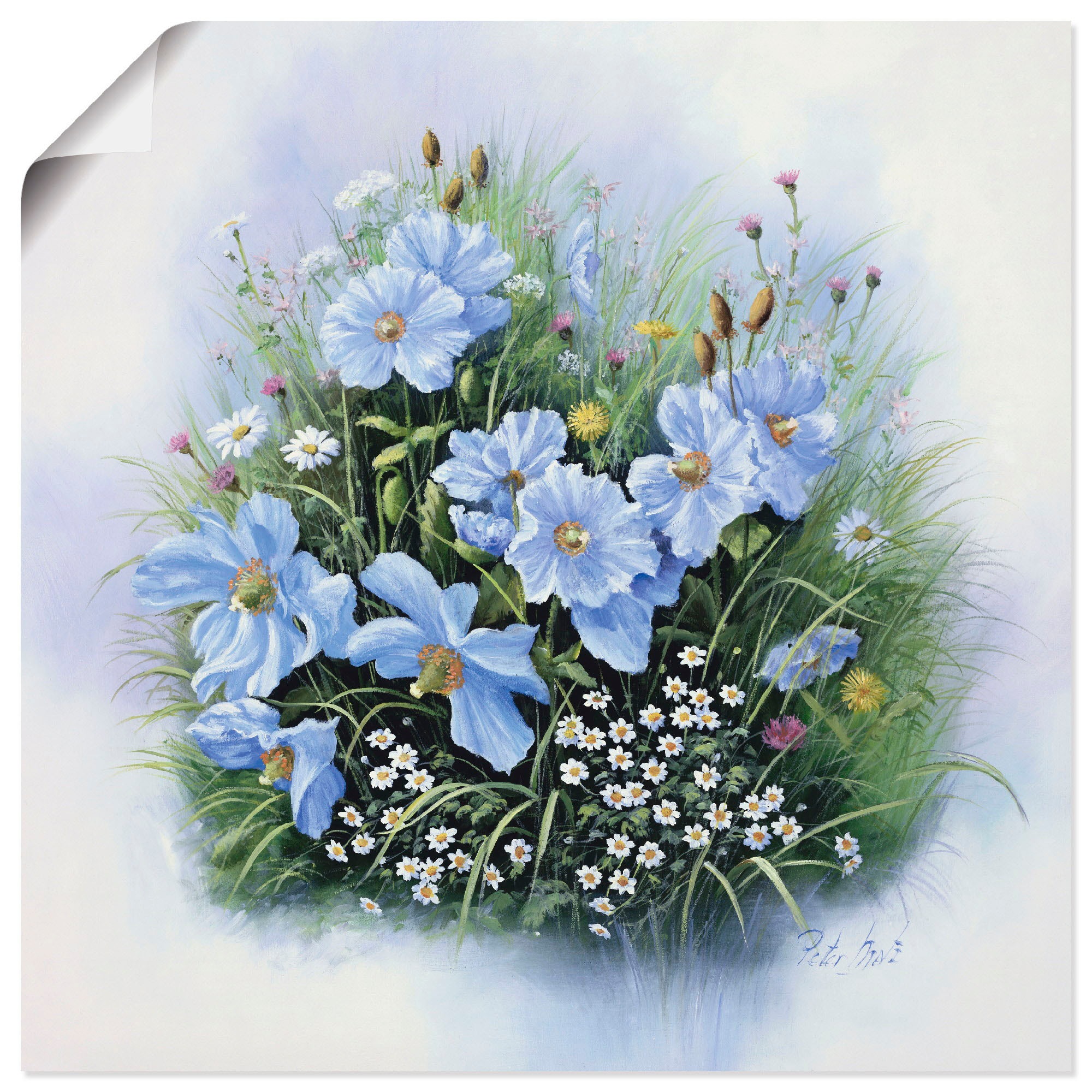 Friday | als Poster Black Leinwandbild, Artland Blumen, Größen BAUR Blumen«, St.), Wandaufkleber »Blaue (1 in Wandbild oder versch.