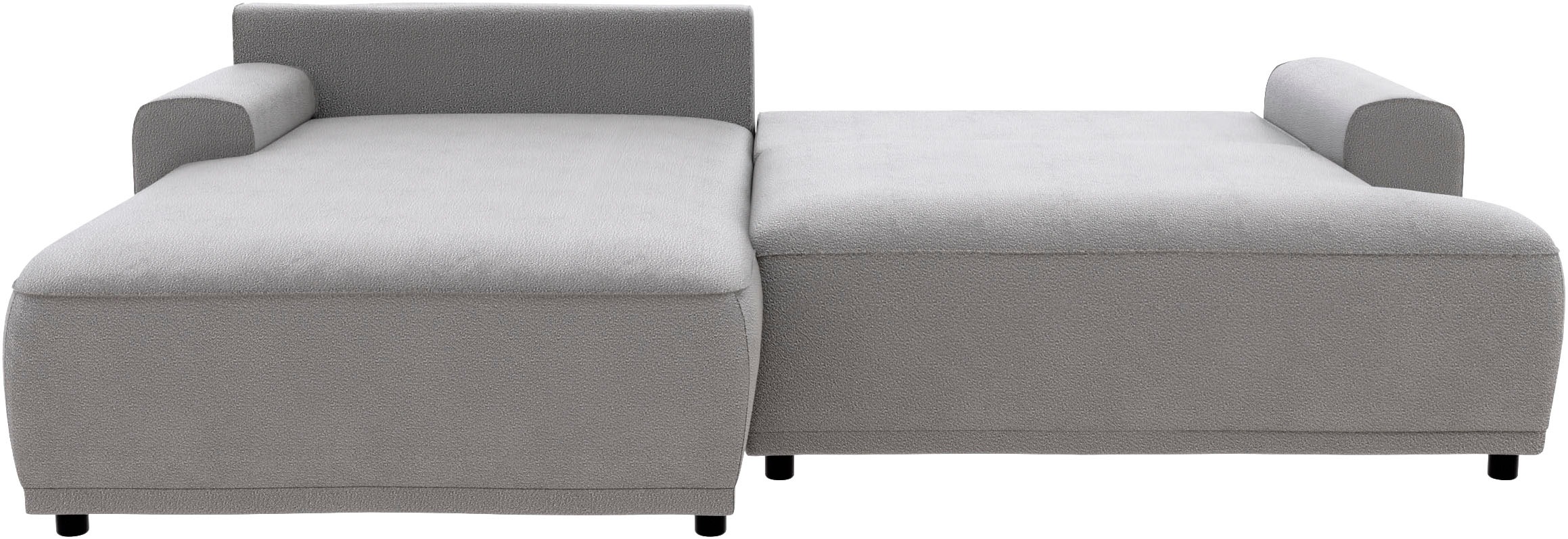 TRENDMANUFAKTUR Ecksofa »Fordon, Schlafsofa mit Bettkasten, Couch in L-Form, Breite 250 cm«, in Struktur fein LEO, haustierfreundlich, schlamm, Recamiere links