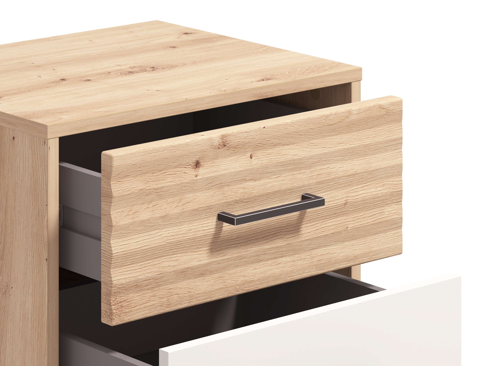INOSIGN Nachtkommode »Modena Nachtschrank Nachttisch mit 2 oder 3 Schubladen«, FSC®-Zerifiziert Trendfarbe cashmere, ideal für kleine Räume