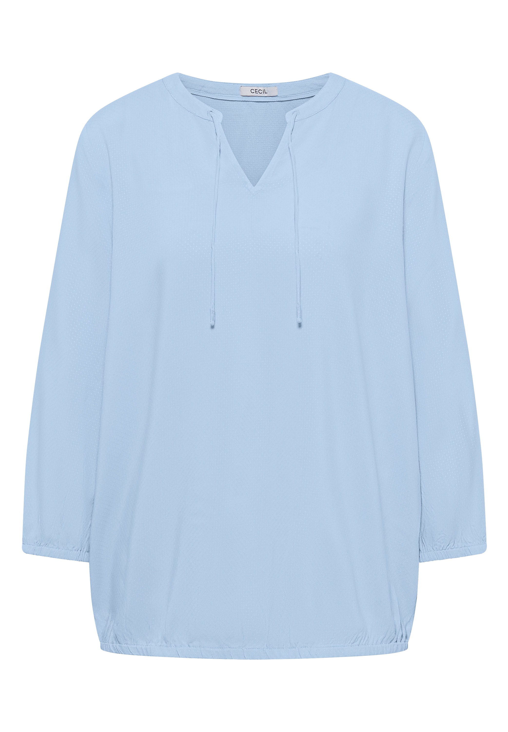 Langarmbluse CECIL, Damen, Gr. XXL (46), light sky blau, Stoff, 100% Viskose, unifarben, klassisch normal, Rundhals, elastischer Bund, Blusen, aus softer Viskose 3