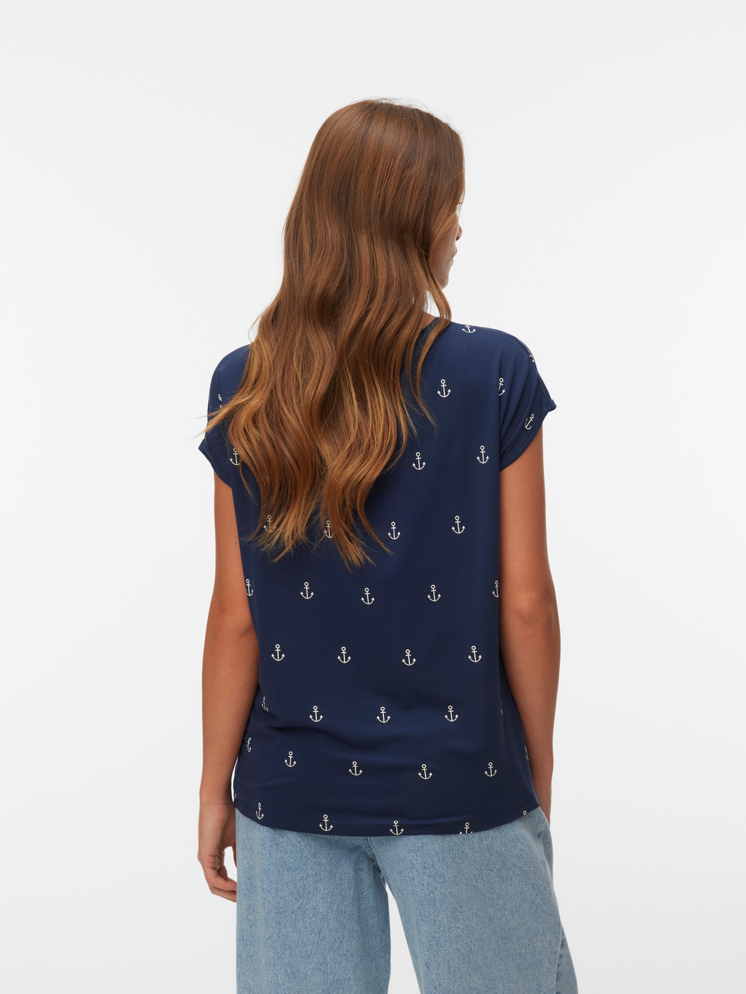 Vero Moda Kurzarmshirt "VMAVA SS TOP MULTI AOP NOOS" Materialmix, regular f günstig online kaufen
