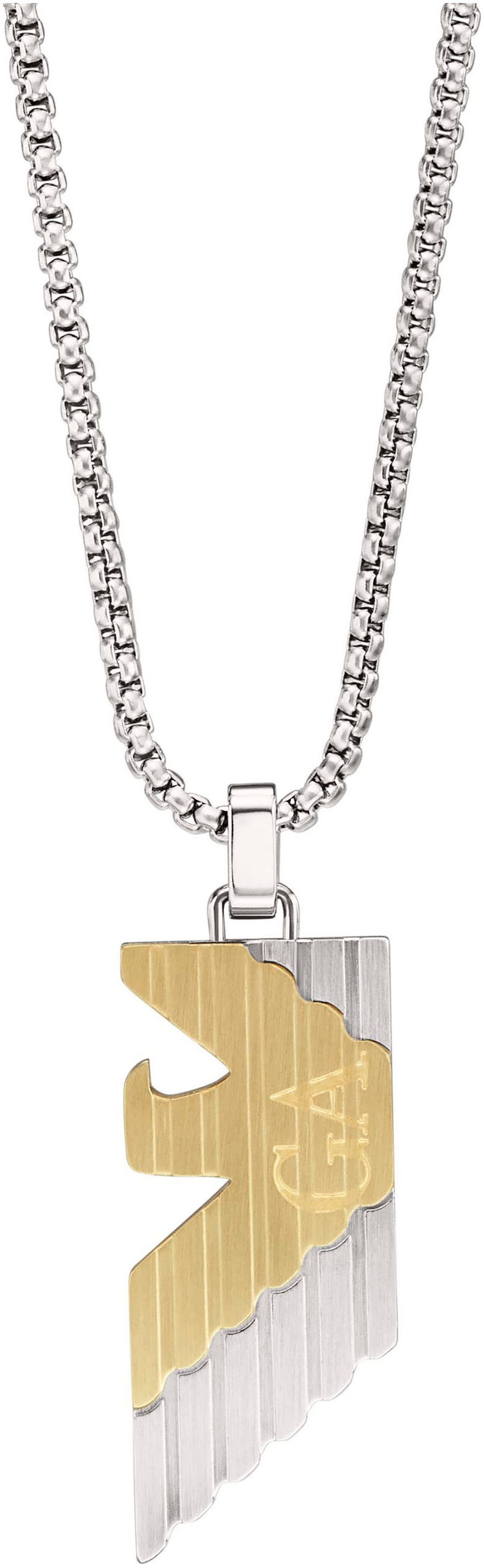 EMPORIO ARMANI Damen Edelstahlkette "Schmuck Geschenk Edelstahl Halskette EAGLE LOGO", Edelstahl, L: 52,5, silber, Edelstahl, Halsketten