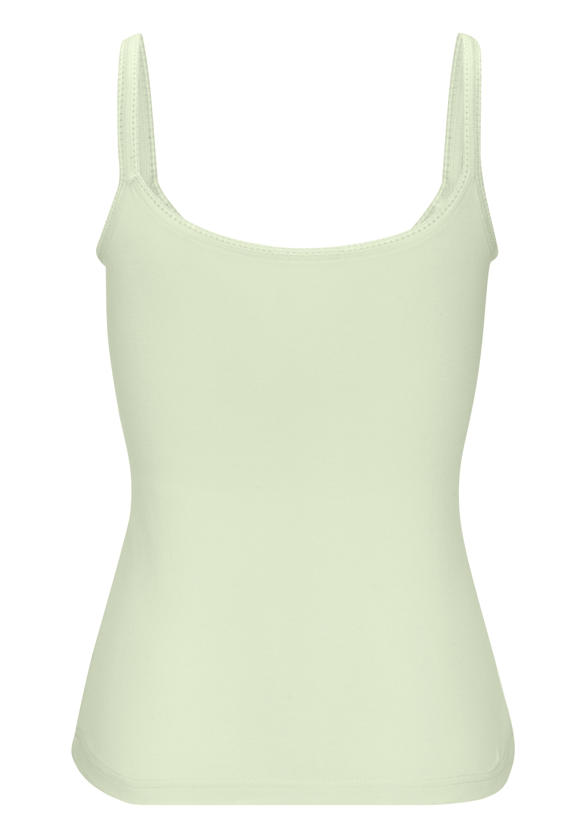 LASCANA Spaghettitop 2er Pack,  schön gerundeter Ausschnitt, verstellbare Träger