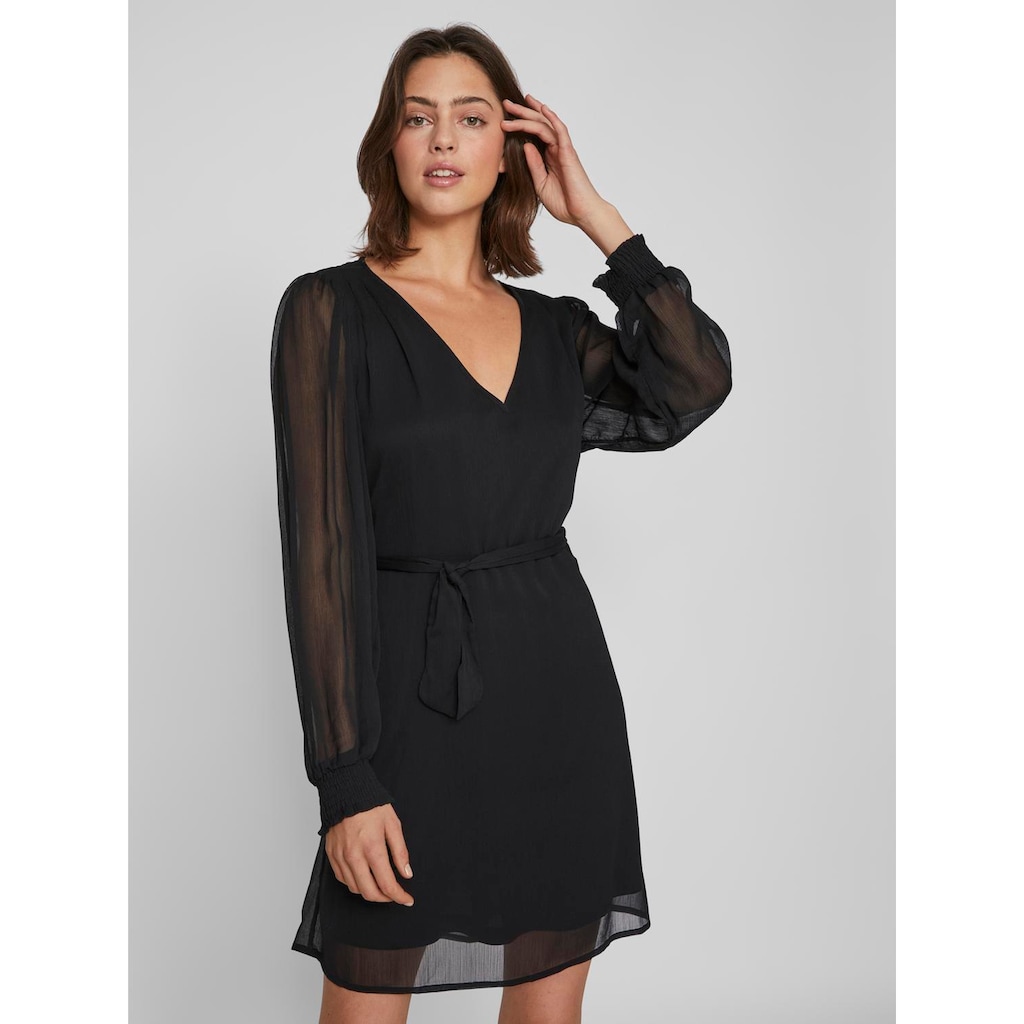 Vila Chiffonkleid »VIFALIA SMOCK V-NECK L/S DRESS - NOOS«