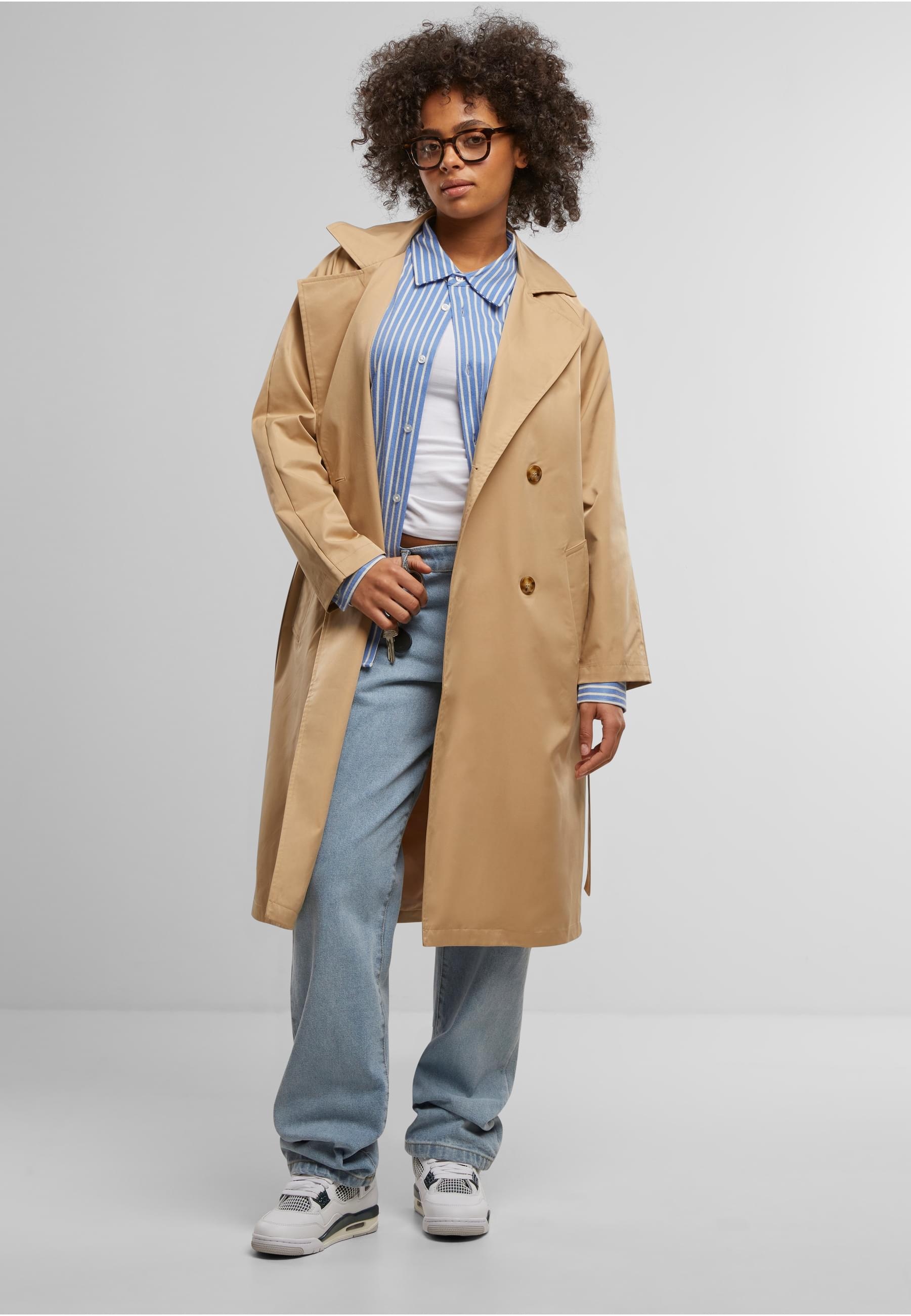 URBAN CLASSICS Winterjacke »Urban Classics Ladies Trenchcoat«, (1 St.), ohne Kapuze