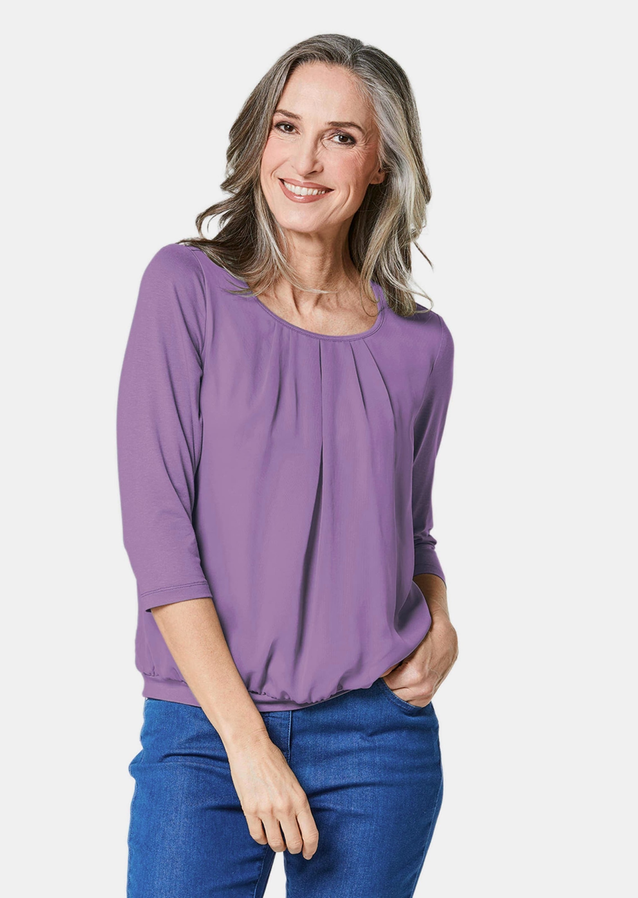 GOLDNER Kurzarmbluse »Blusenshirt Gepflegtes Shirt in eleganter Blusen-Optik«