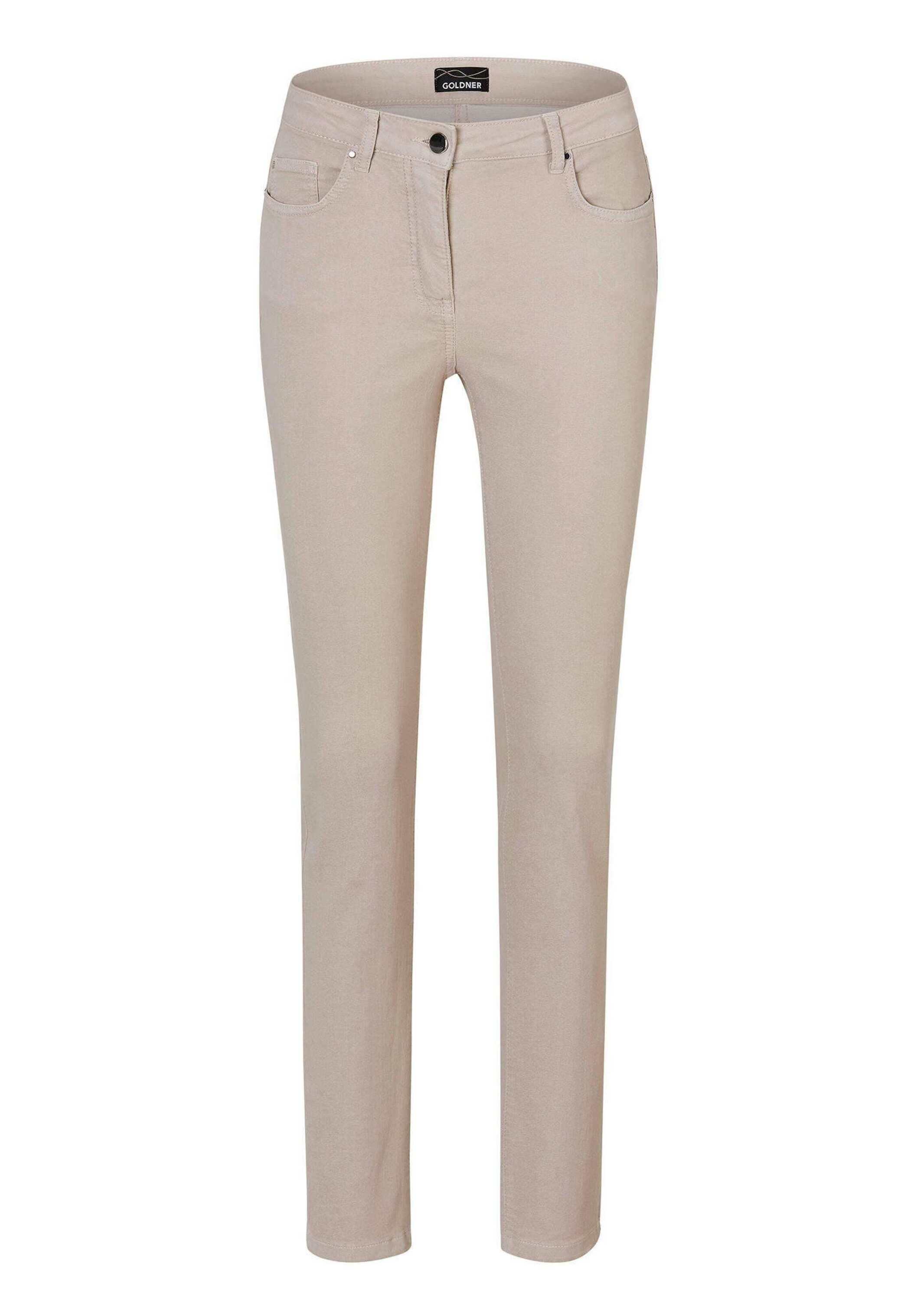 GOLDNER Regular-fit-Jeans "Kurzgröße Lange Freizeithose BELLA mit Formbund" Ohne