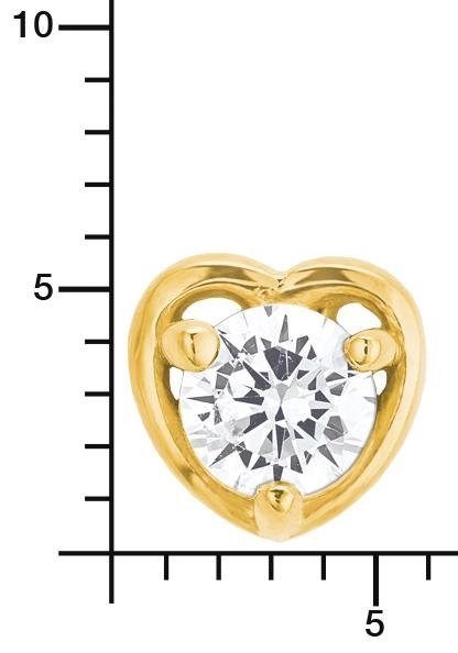 Paar Ohrstecker AMOR "Herzen", gold (gelbgoldfarben, weiß, kristallweiß), Ohrringe, Damen, Silber 925 (Sterlingsilber), mit Zirkonia (synth.) 6
