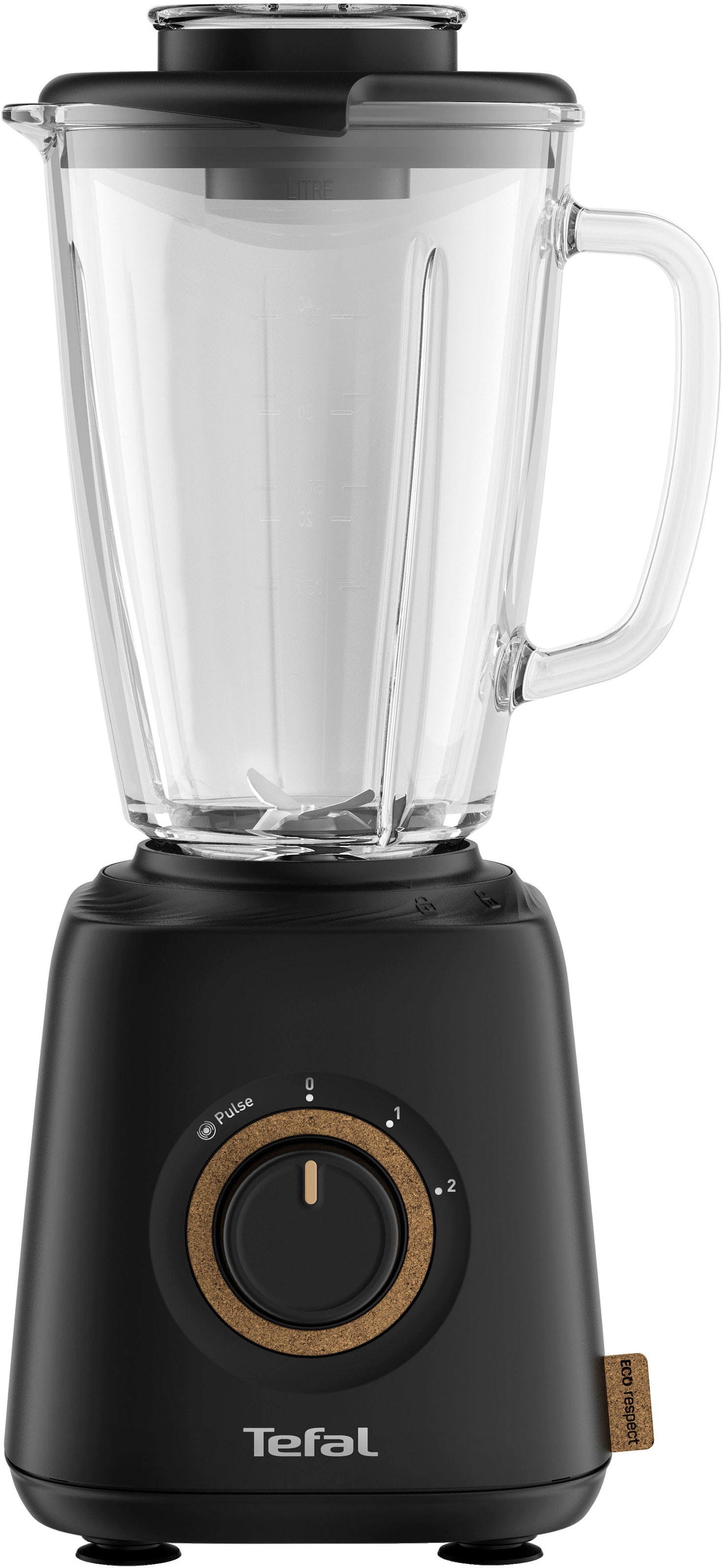 TEFAL Standmixer "Eco Respect", B:16cm H:42cm T:16cm, schwarz, Zerkleinerer, im Öko-Design, 1,75 L, 4 Klingen, BL46EN