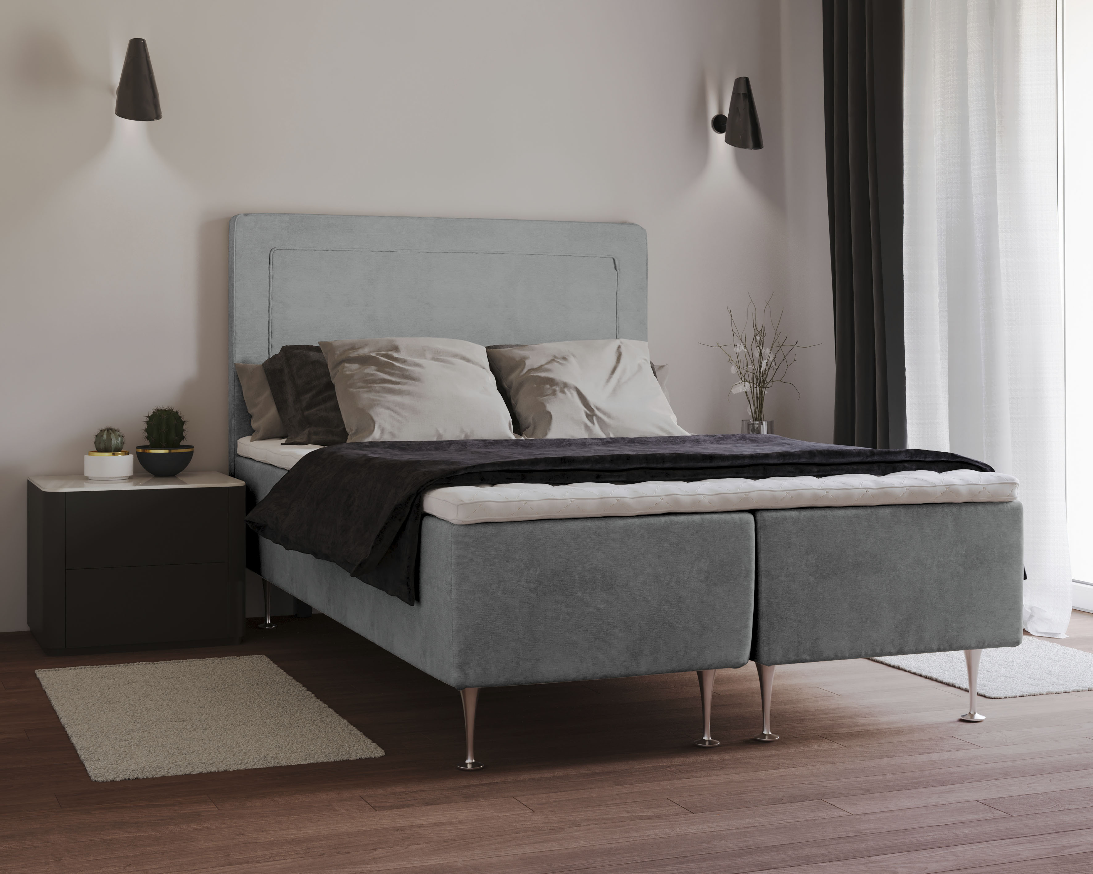 Home affaire Boxspringbett "Hacer" Topper, H2 oder H3 und in Breiten 70,80,90,120,140,160,180 wählbar