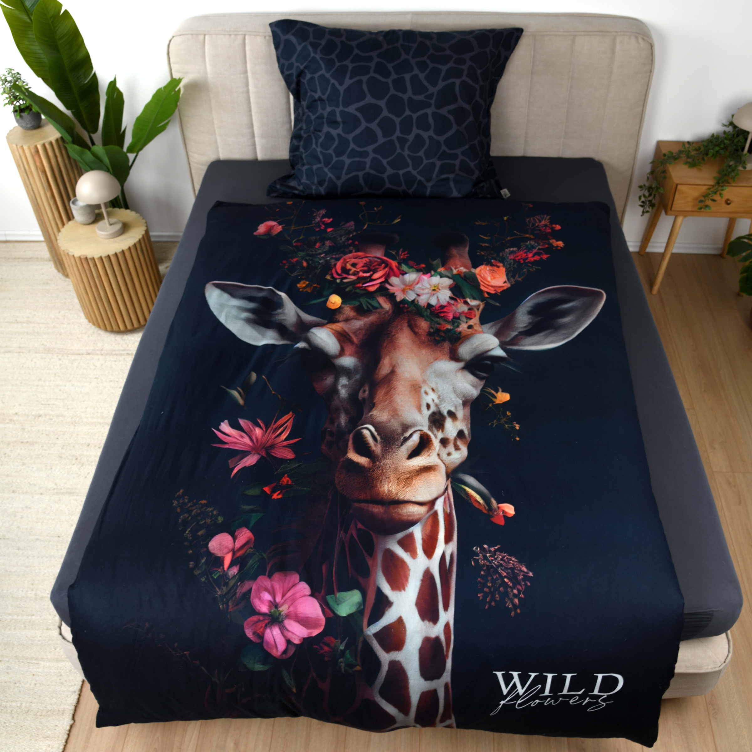 Herding Bettwäsche "Wild Flowers Giraffe" 2 Wendebettwäsche günstig online kaufen