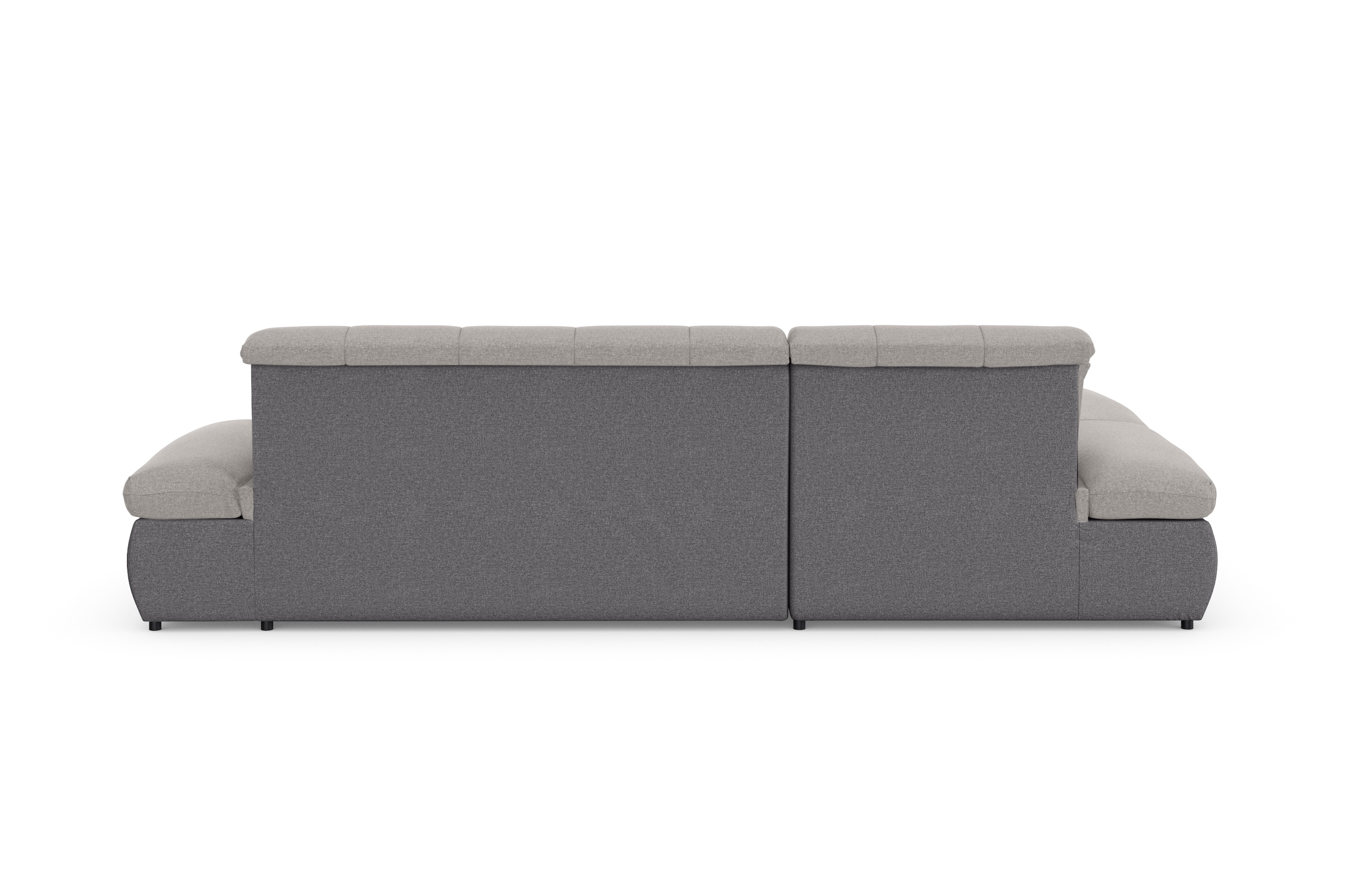 DOMO collection Ecksofa »Moric, L-Form, XXL-Sofa - Breite 300cm«, wahlweise mit Bettfunktion und Armteilverstellung, grau-silber