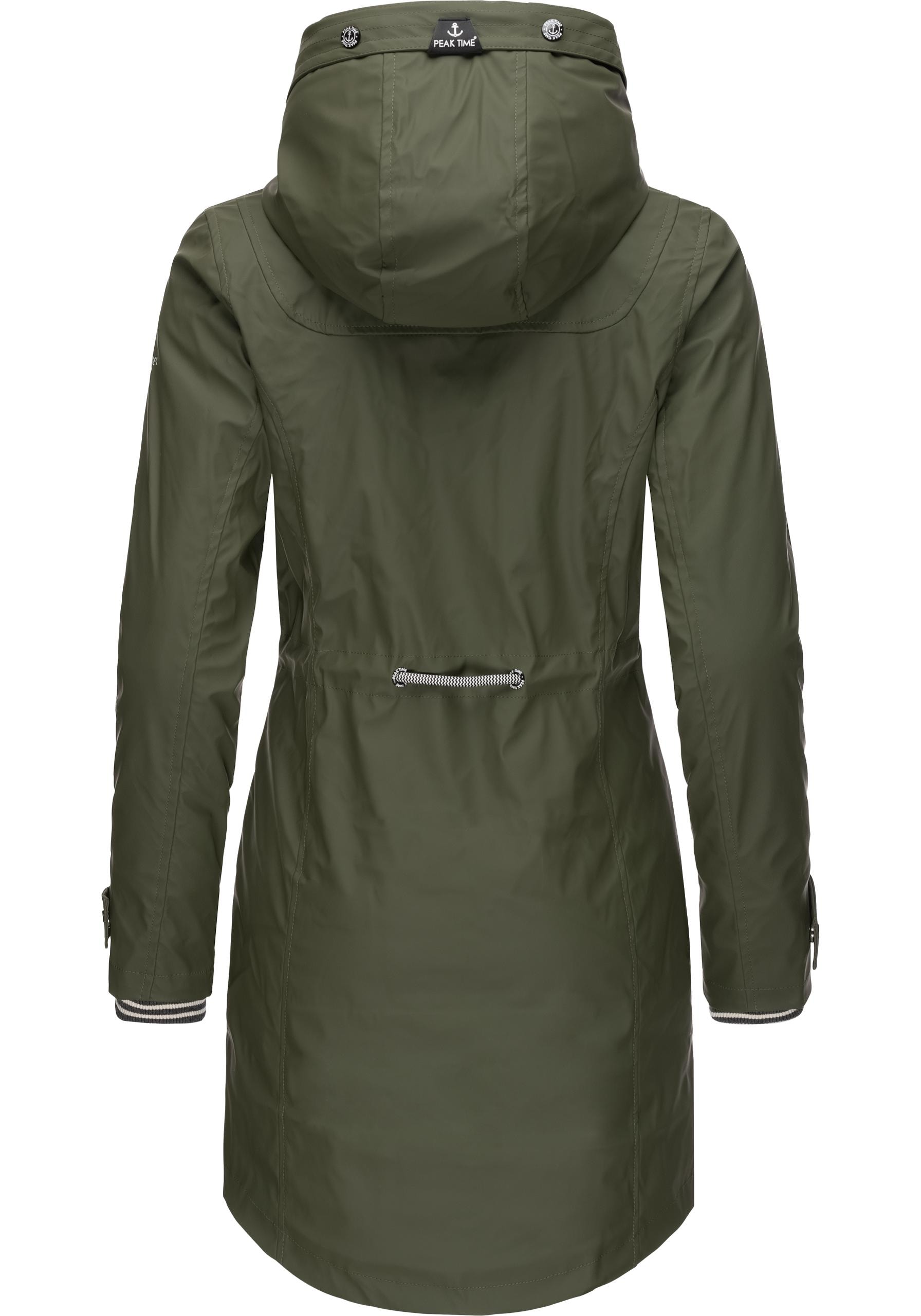 PEAK TIME Damen mit stylisch Regenmantel kaufen Kapuze, Regenjacke | »L60042«, für für BAUR taillierter