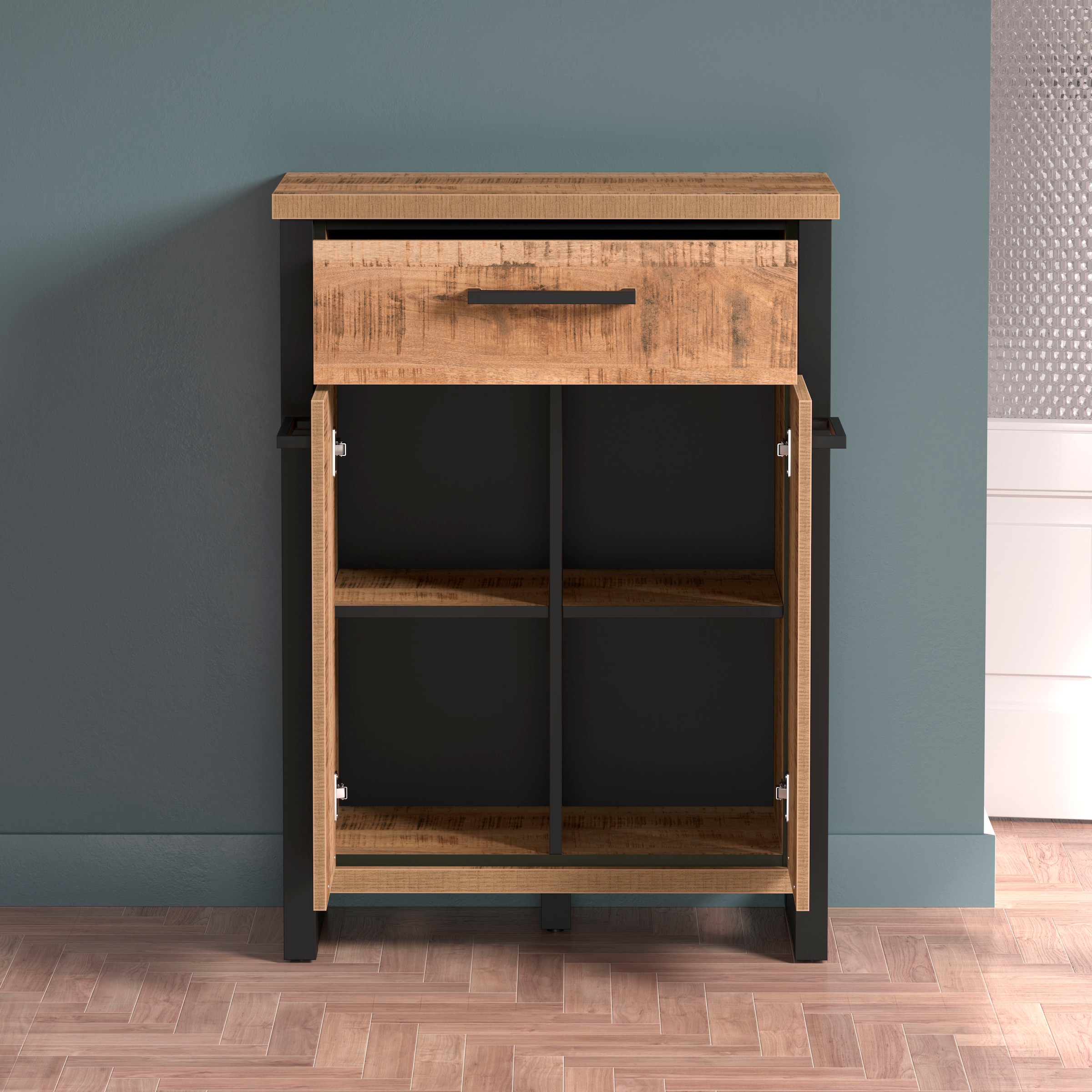 Home affaire Kommode »Elda« 1 Stk. tlg. Kommode mit 2 Türen, 1 Schublade mit Vollauszug – (B/T/H) 73/39/100 cm