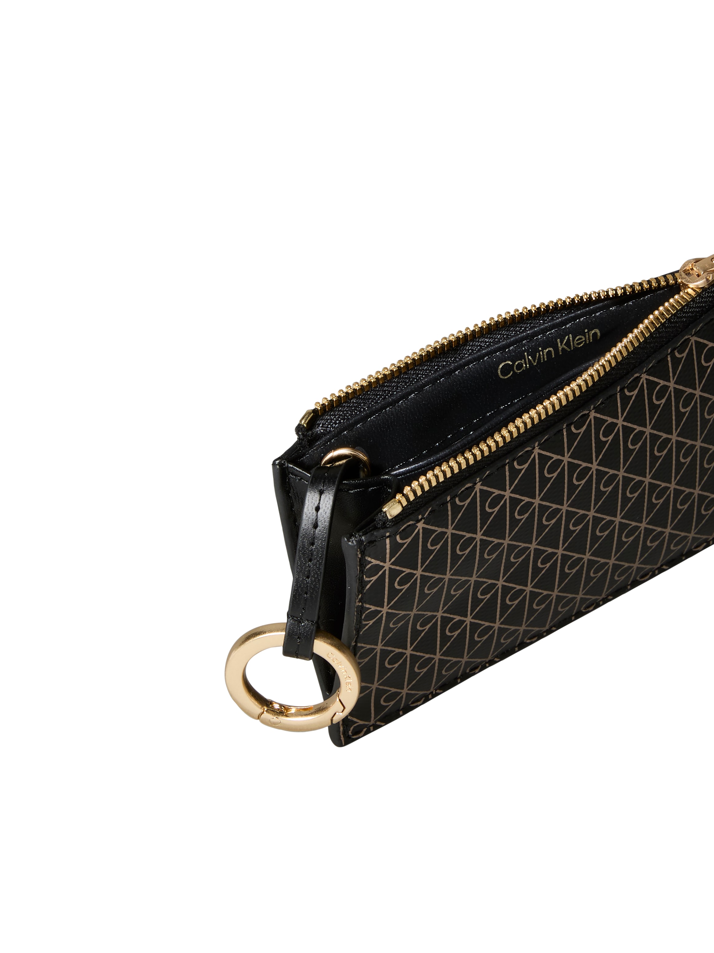 Calvin Klein Kartenetui »EMBLEM AOP TOP ZIP CARDCASE« Damen Geldbeutel, Portemonnie mit CK-Logodrucken