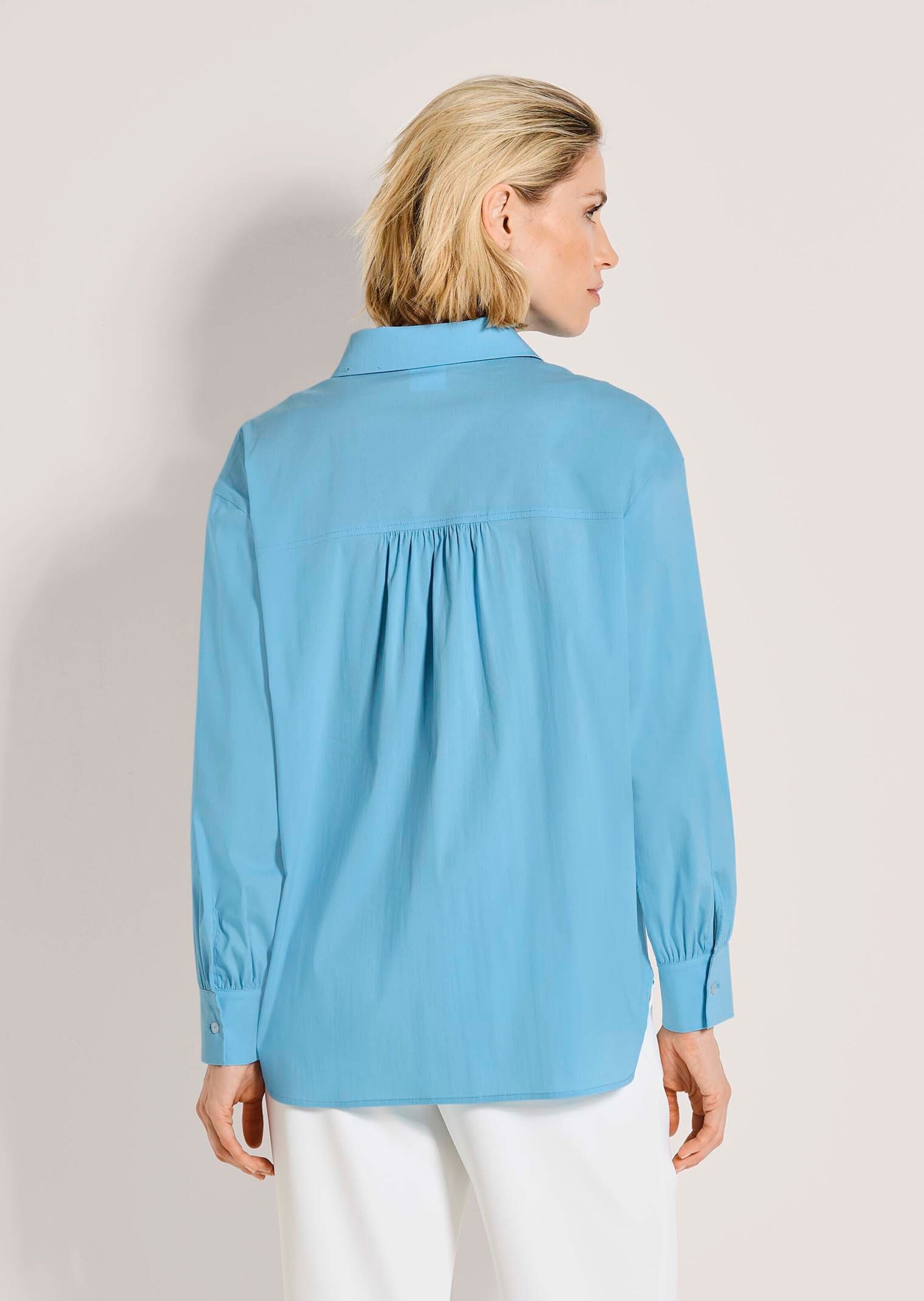 MADELEINE Langarmbluse »Hemdbluse Baumwollbluse mit Paspeltaschen«