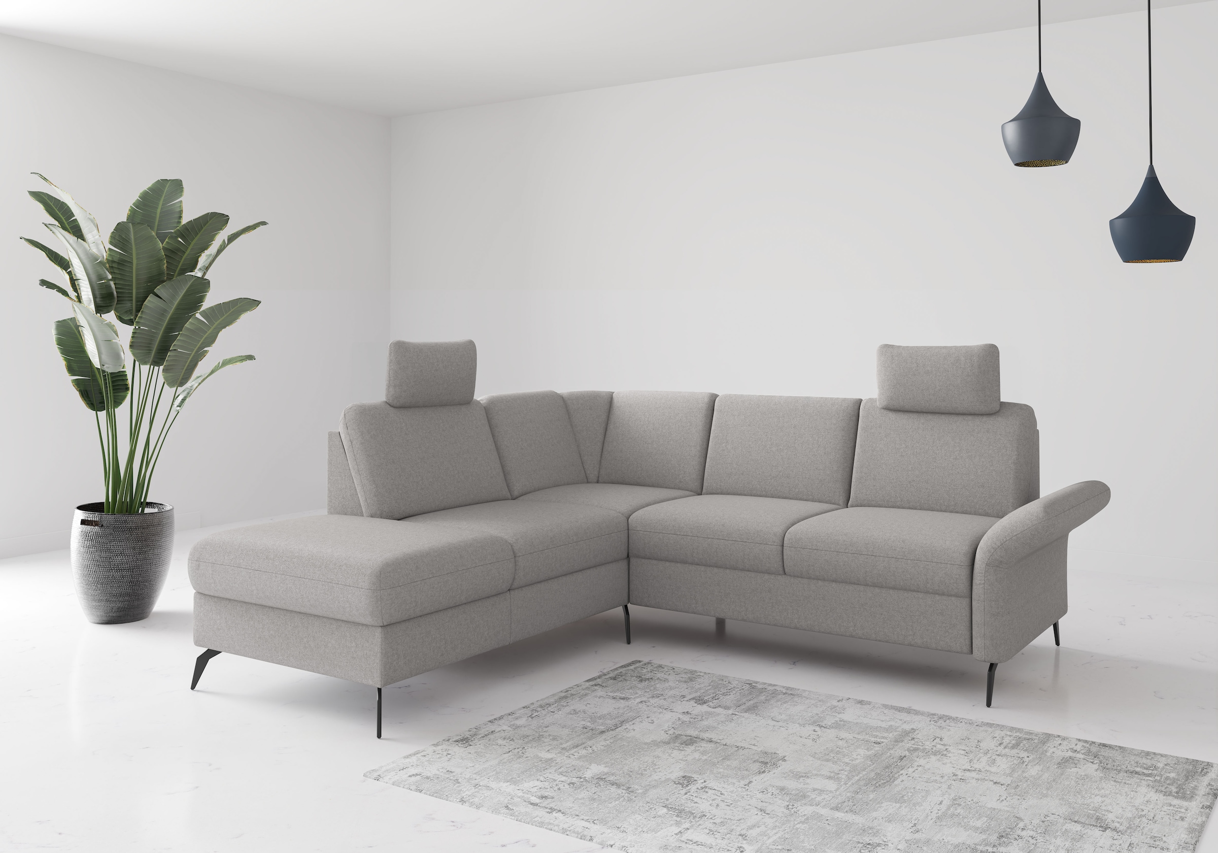 OTTO home Ecksofa "Rochelle" wahlweise mit Schlaffunktion, Bettkasten und Armteilverstellung