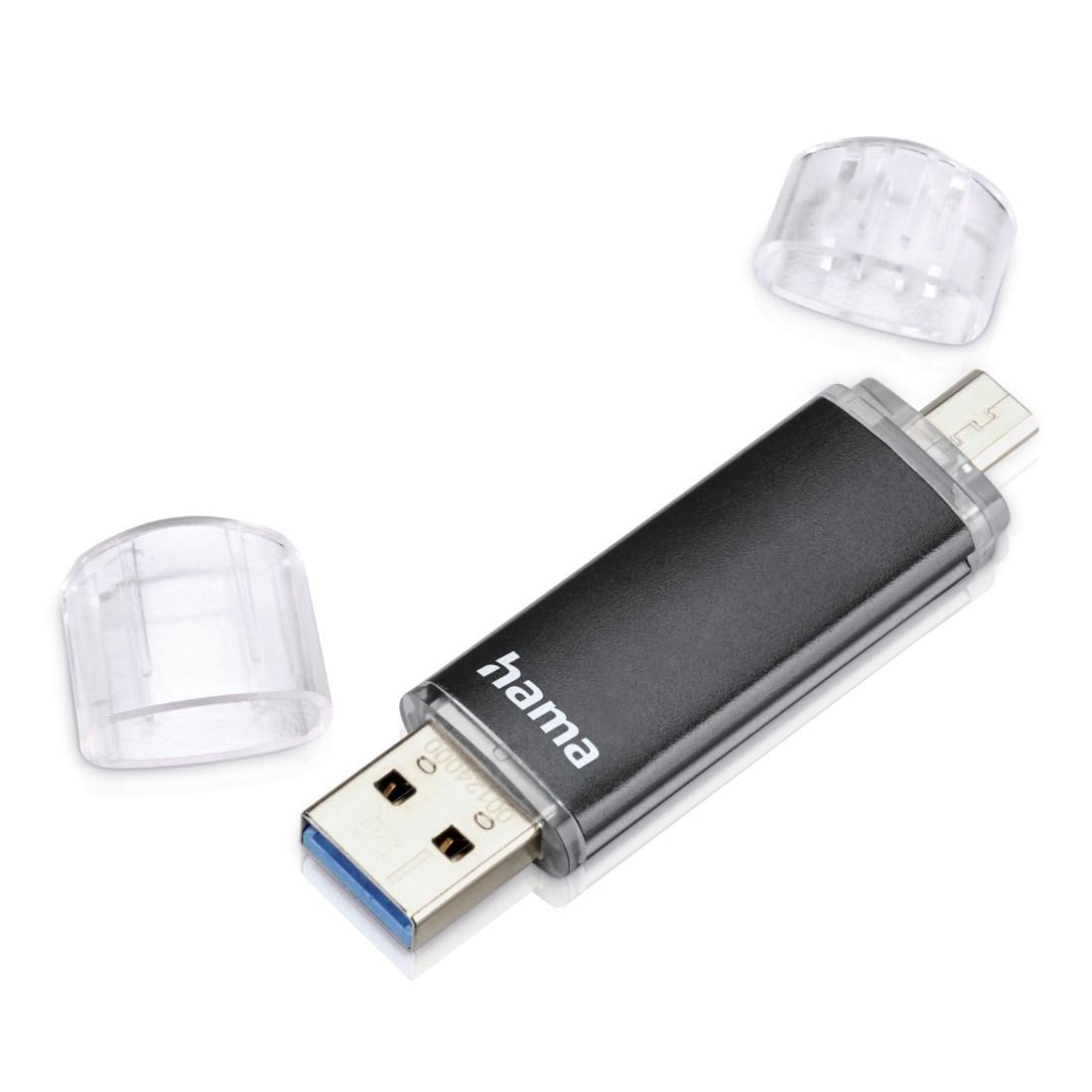 HAMA USB-Stick "Laeta Twin, USB 3.0", 256 GB, schwarz, USB-Sticks